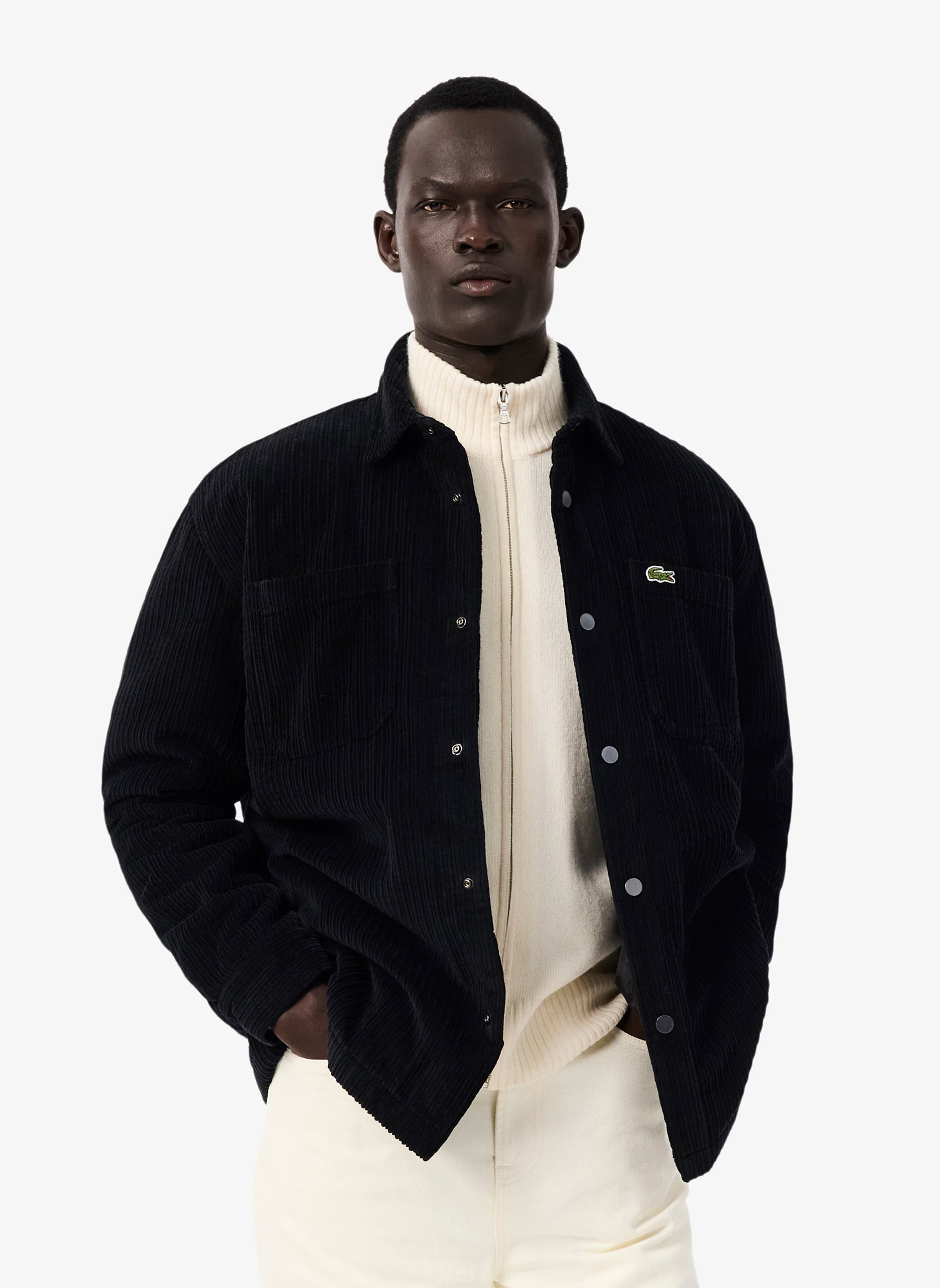 Surchemise col classique en coton LACOSTE Noir