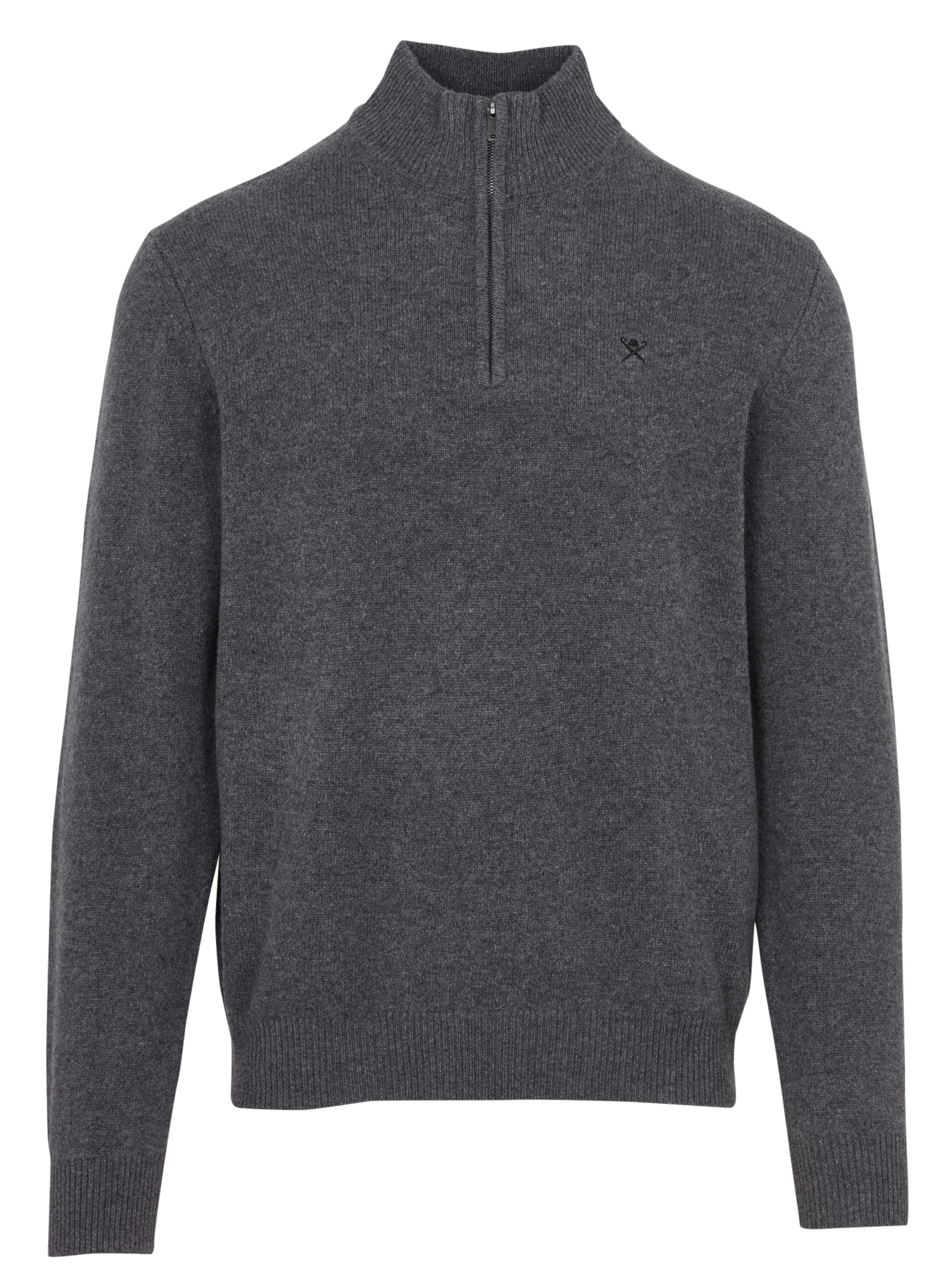 Straight wool trucker collar sweater HACKETT Grey