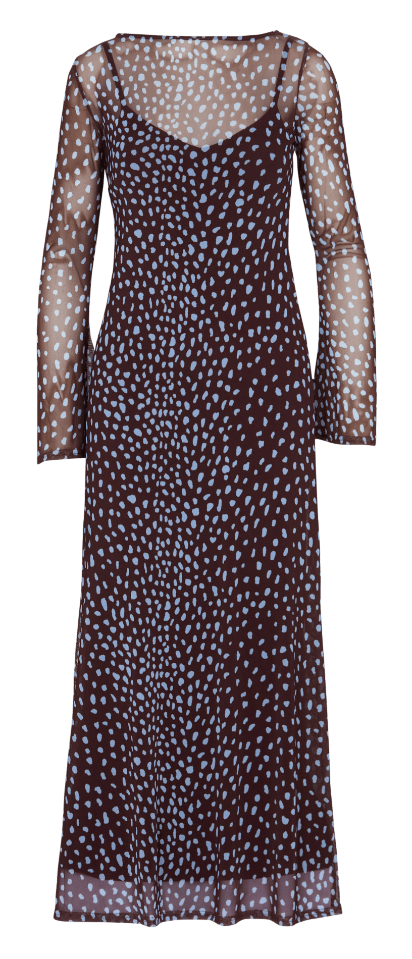 Robe longue col rond imprimée NEVER FULLY DRESSED Marron