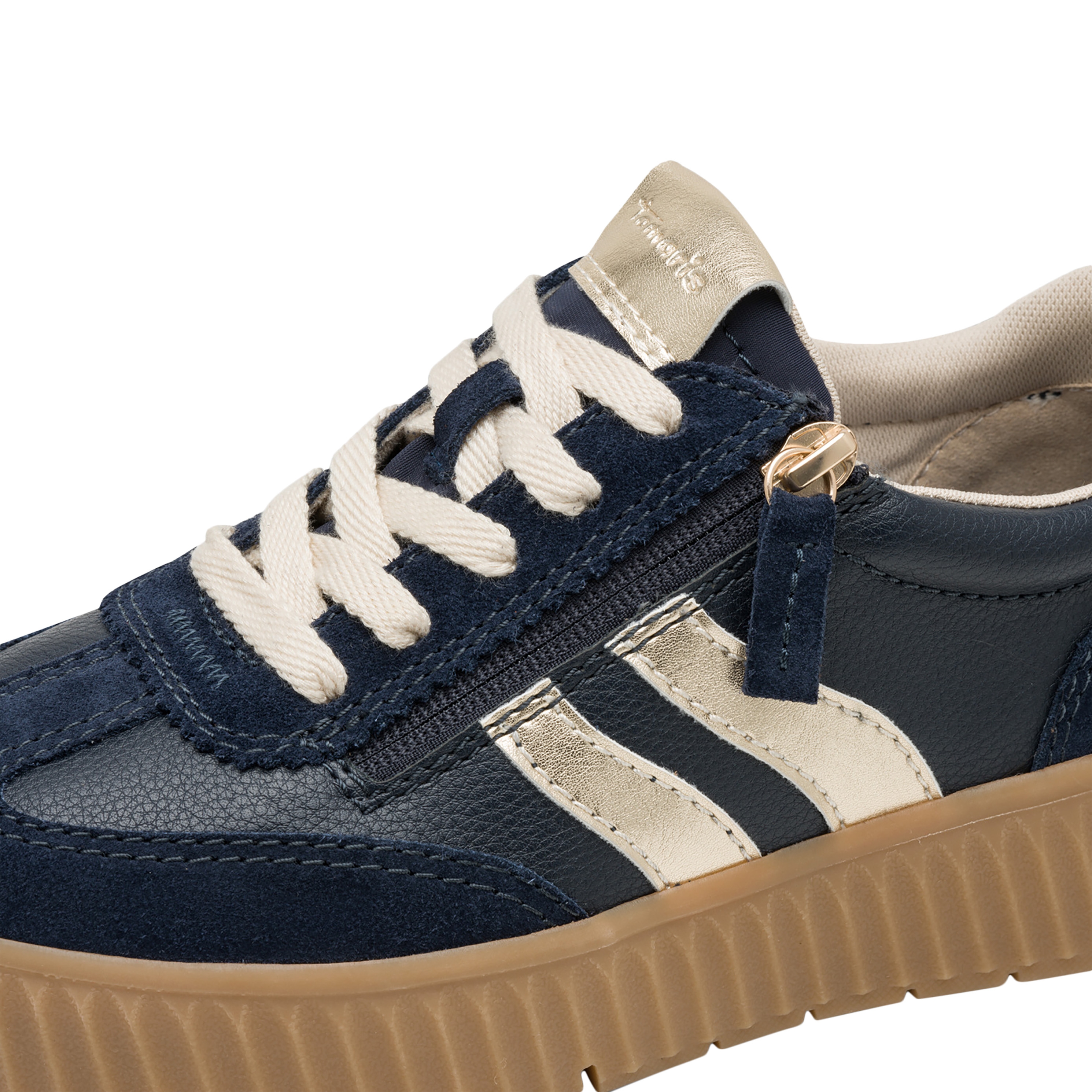 Leather trainers TAMARIS Blue