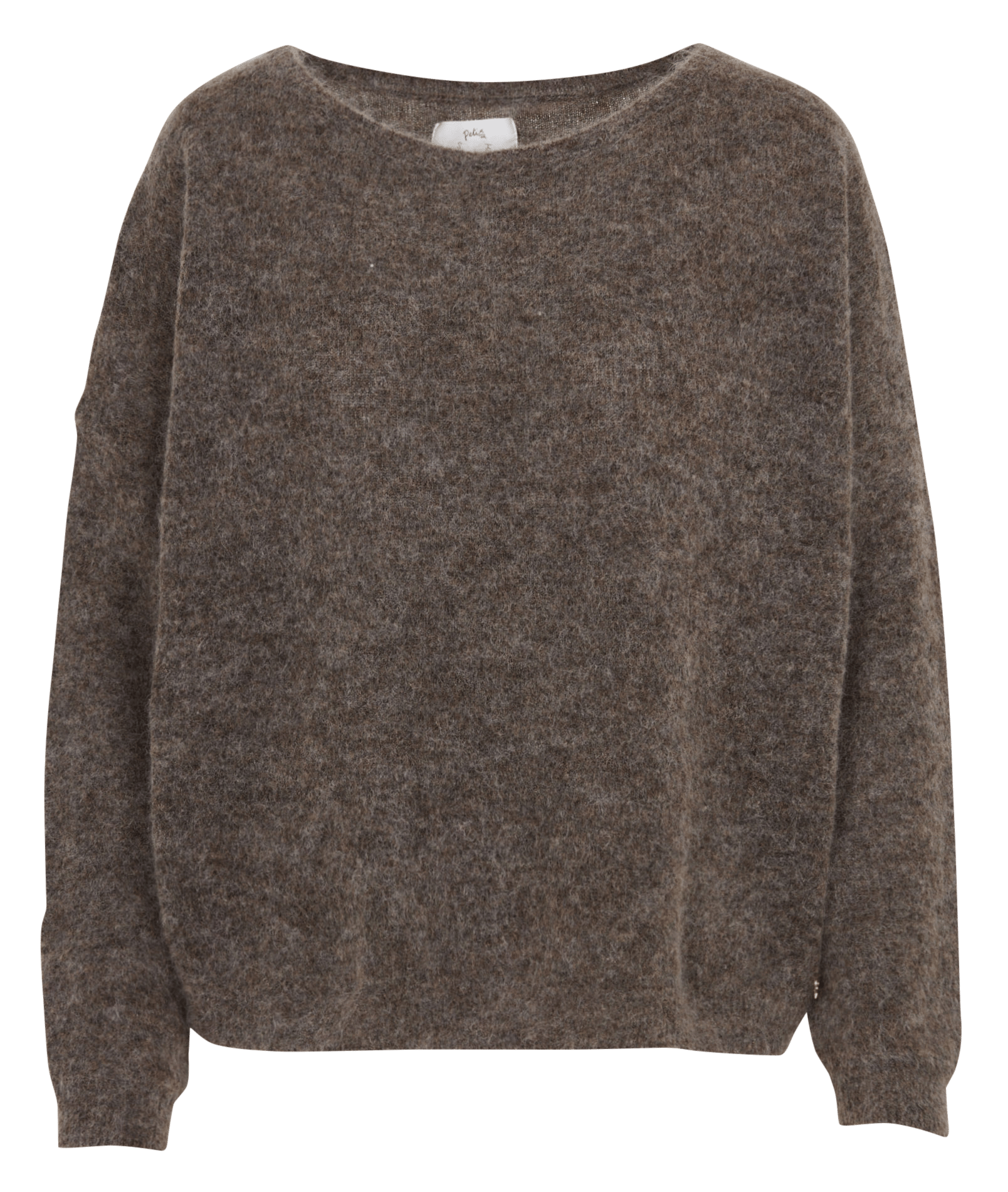 Pull ample col rond en laine mélangée DES PETITS HAUTS Gris
