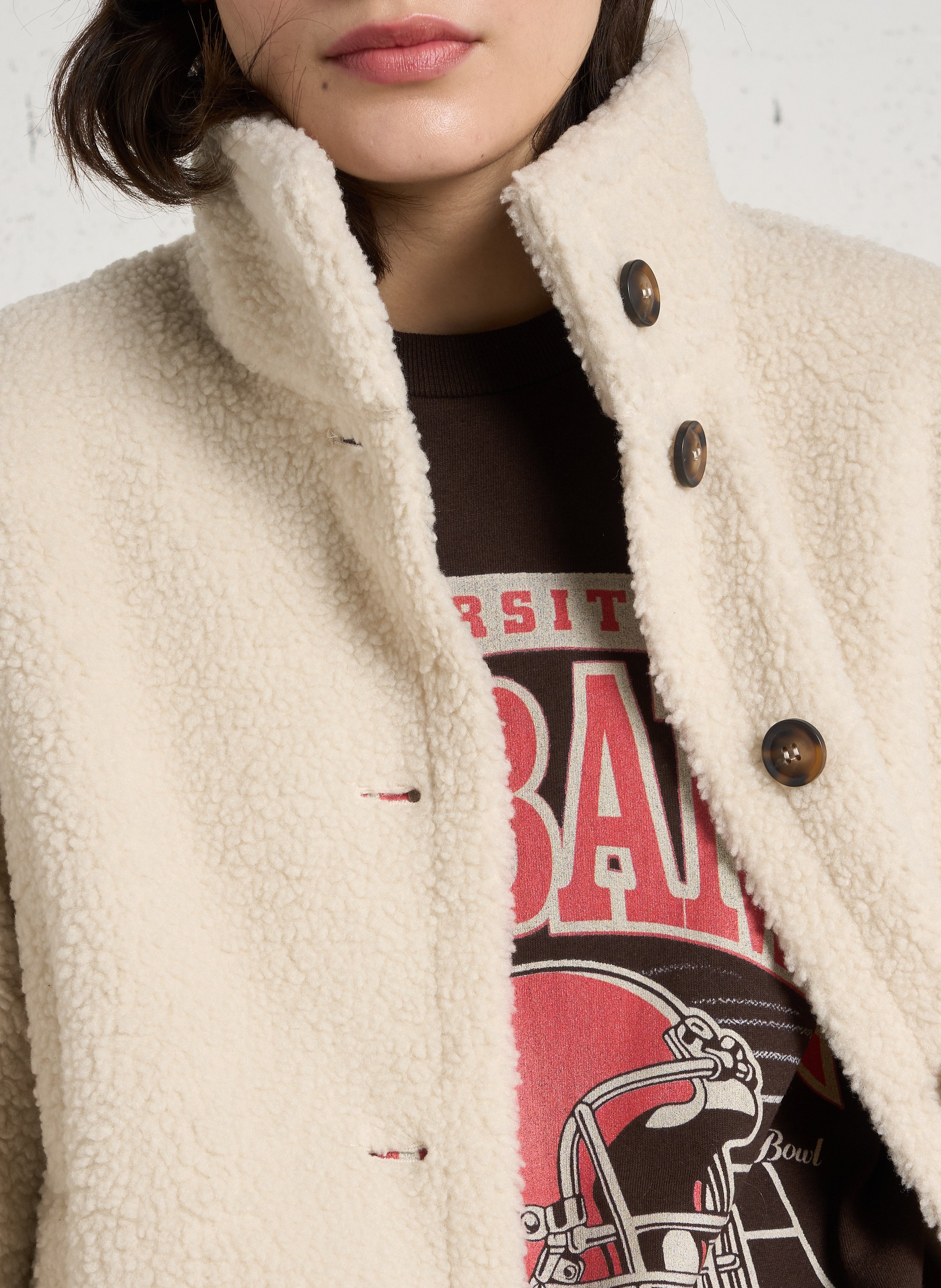 Veste oversize effet fourrure HARTFORD Beige
