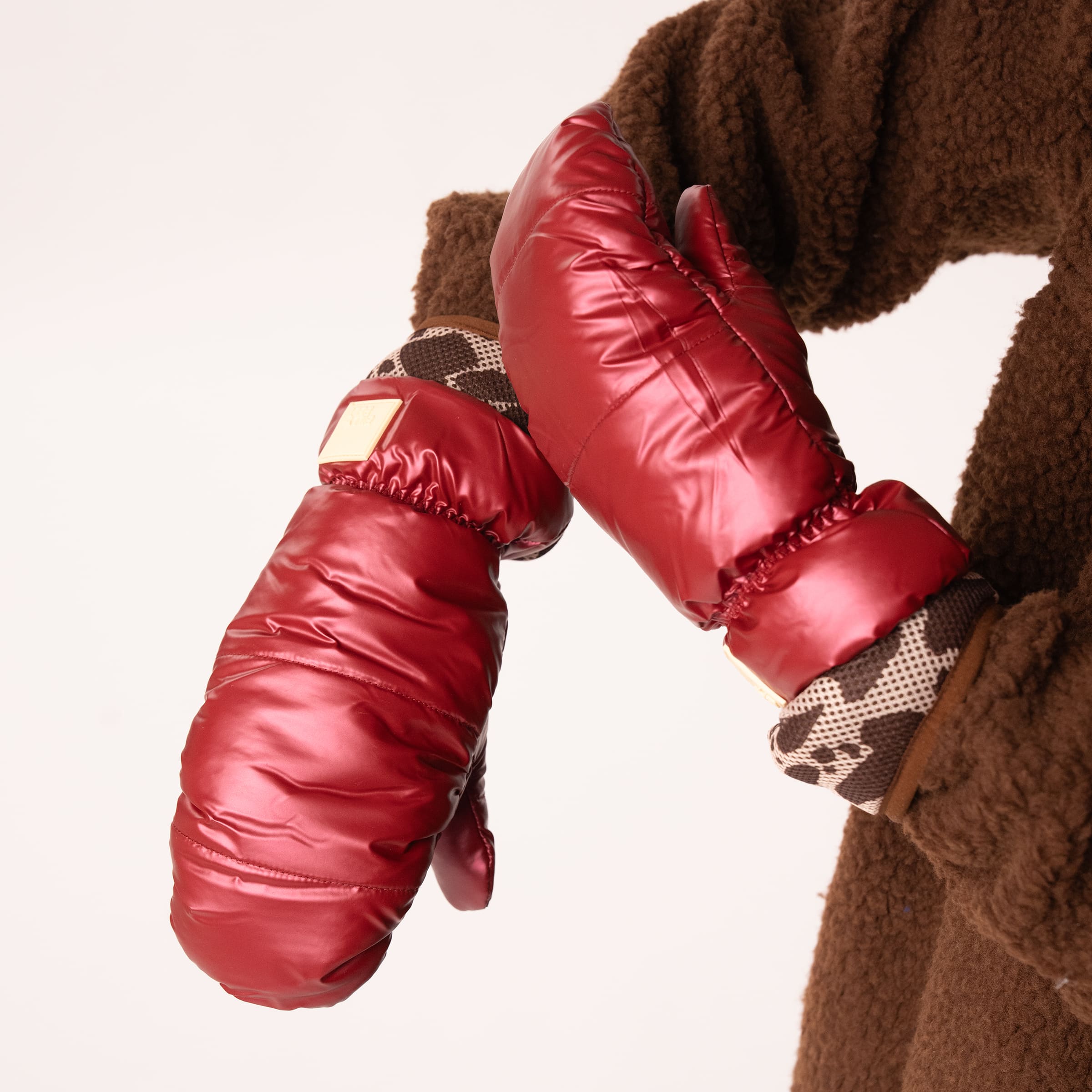 Metallic fleece mittens | Red BILLYBELT Women