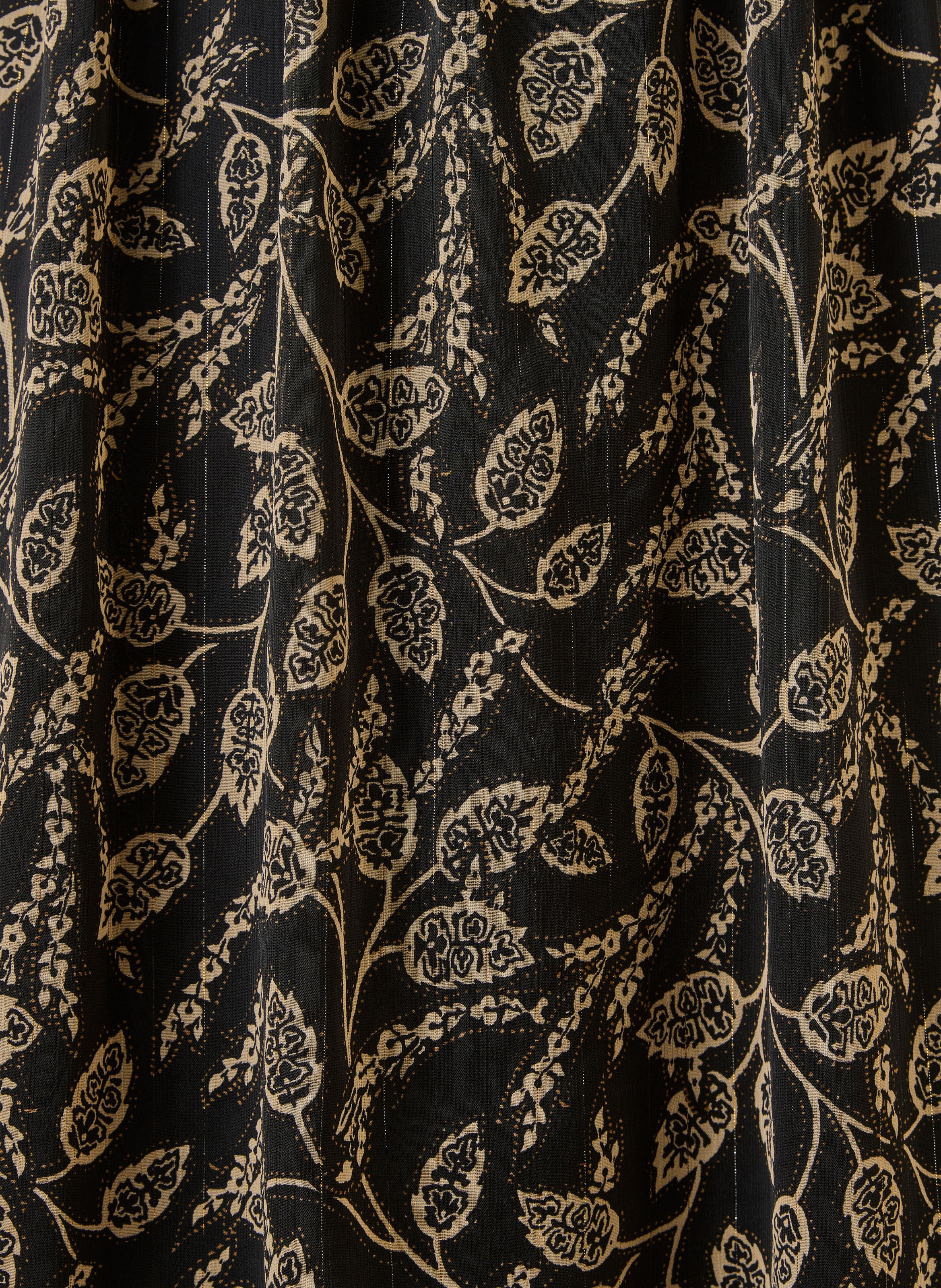 Long wrap-neck printed dress LA FEE MARABOUTEE Black