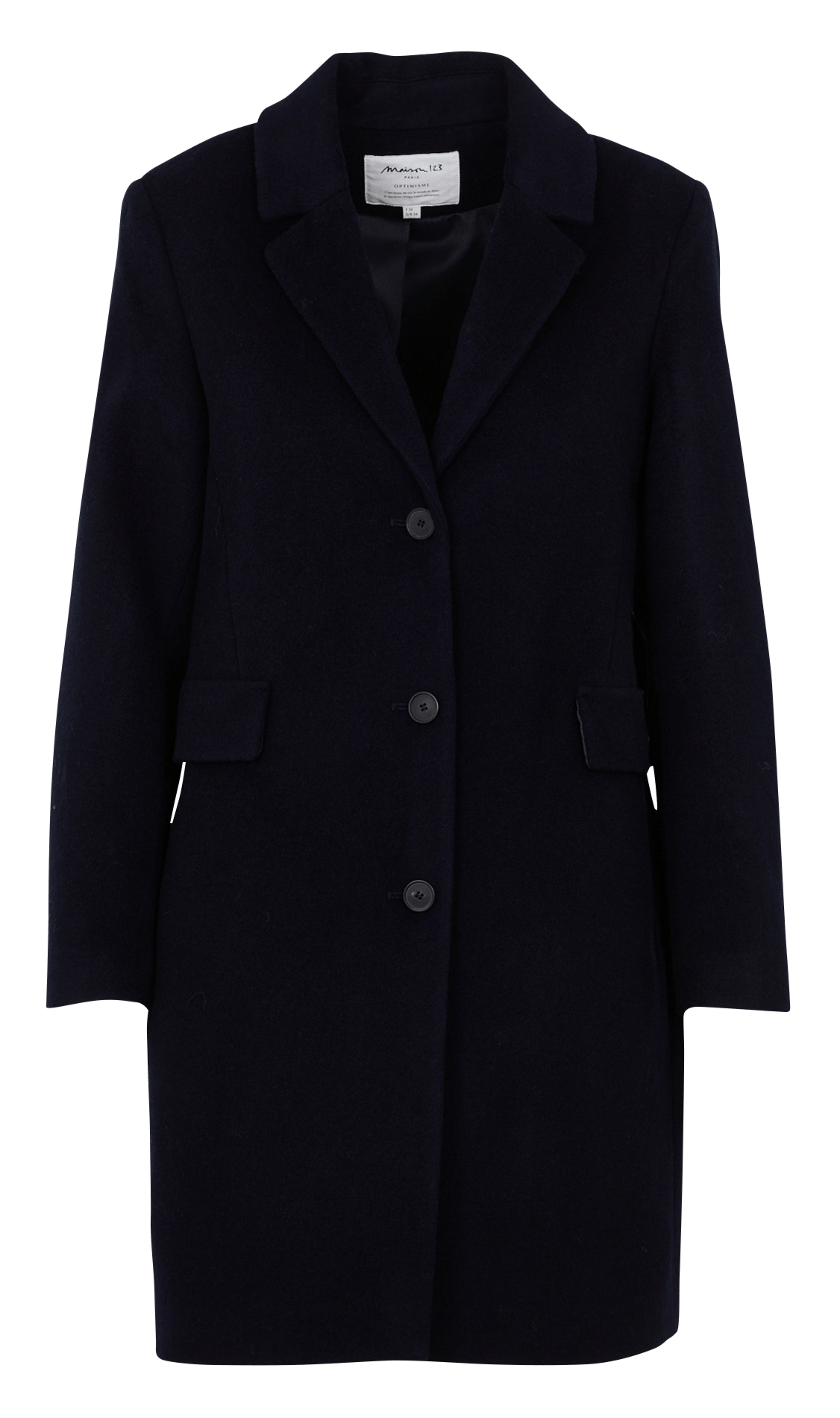 Straight wool coat MAISON 123 Blue