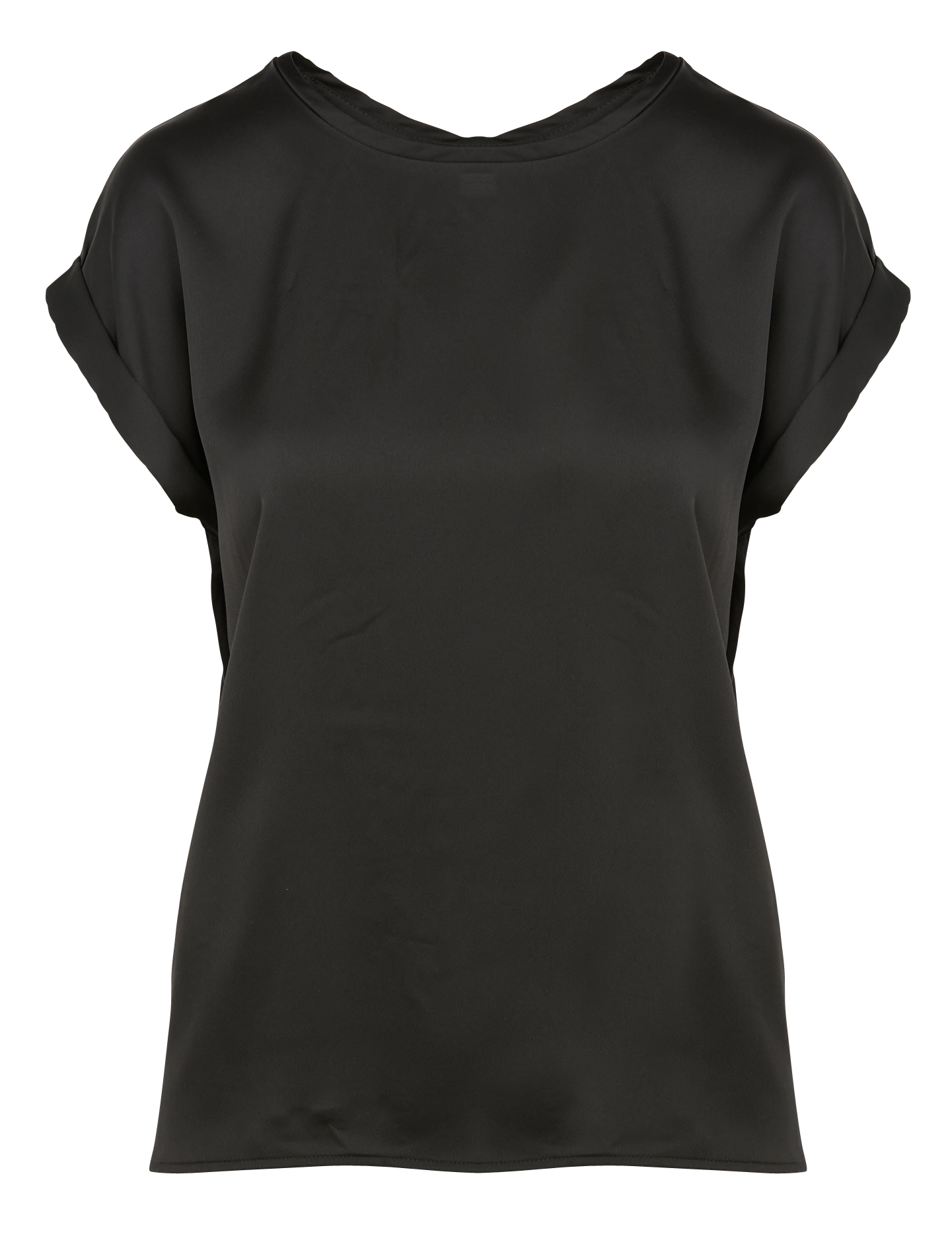 Fluid round-neck recycled polyester top VILA Black