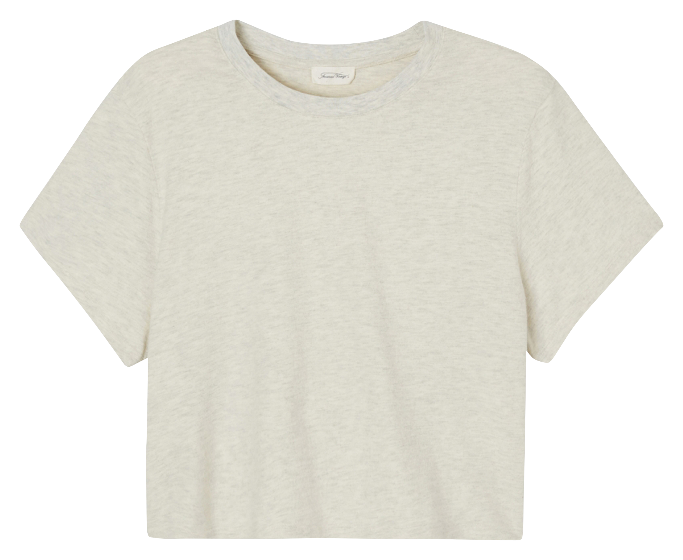 Tee shirt chiné col rond en coton mélangé  YPAWOOD Gris chine