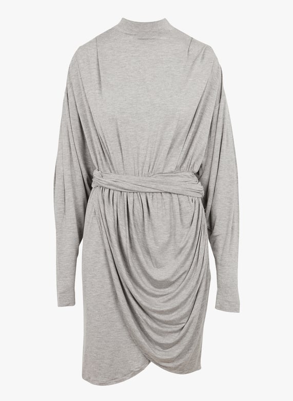 Vestido corto drapeado con cuello alto Gris Iro Mujer Place