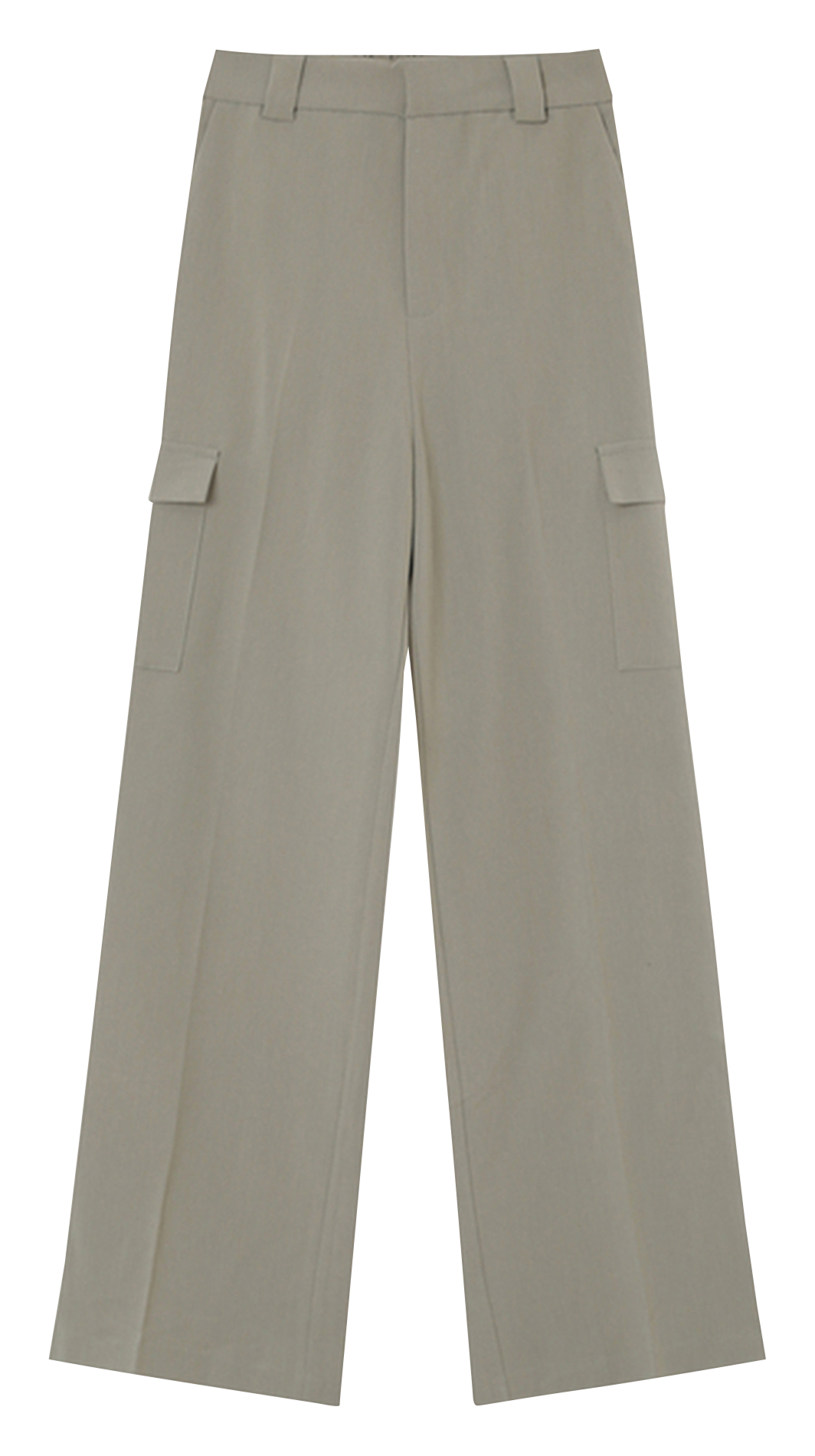 High-waisted flowing cargo pants GRACE ET MILA Green