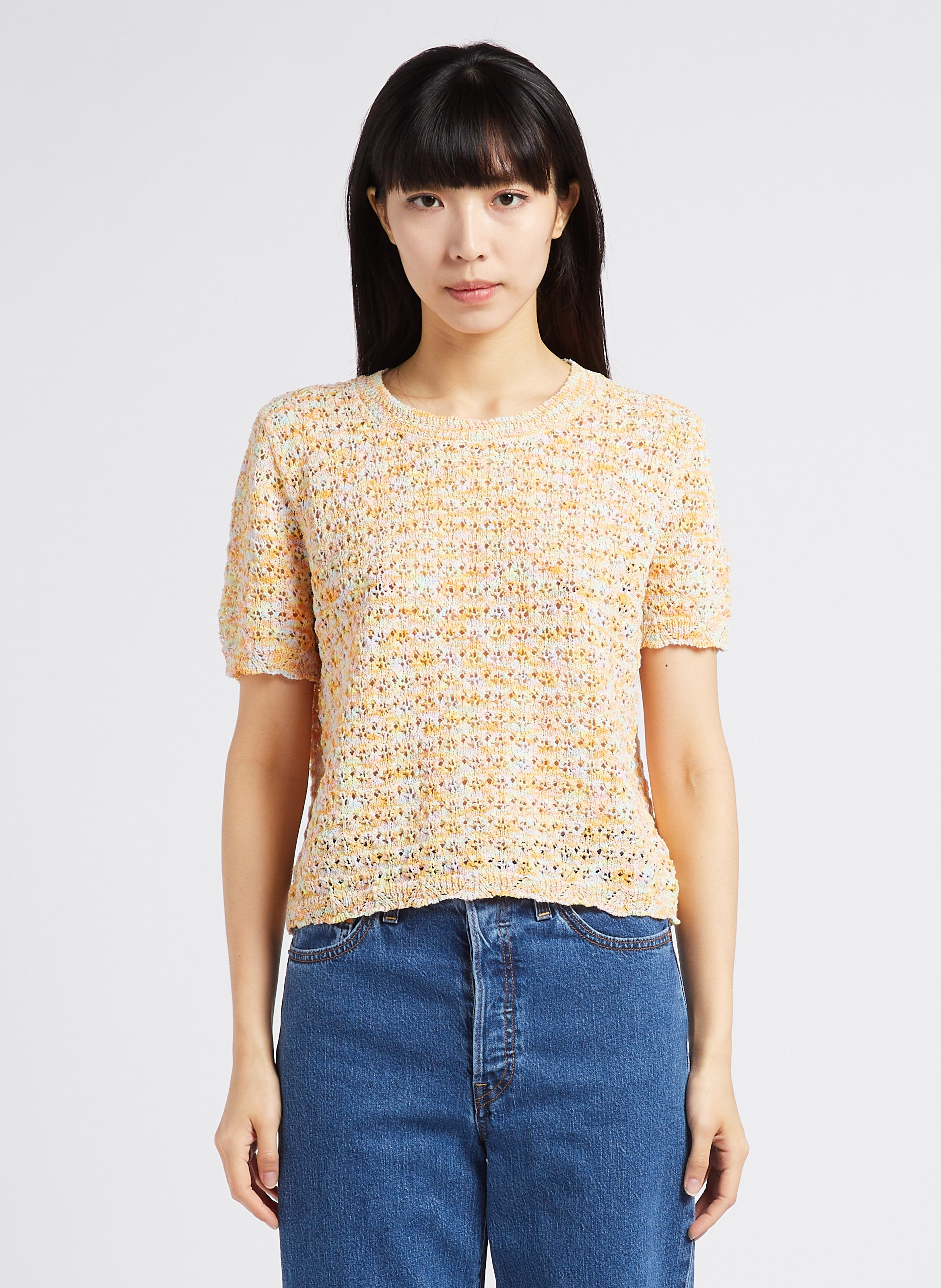 Pull col rond Multicolore