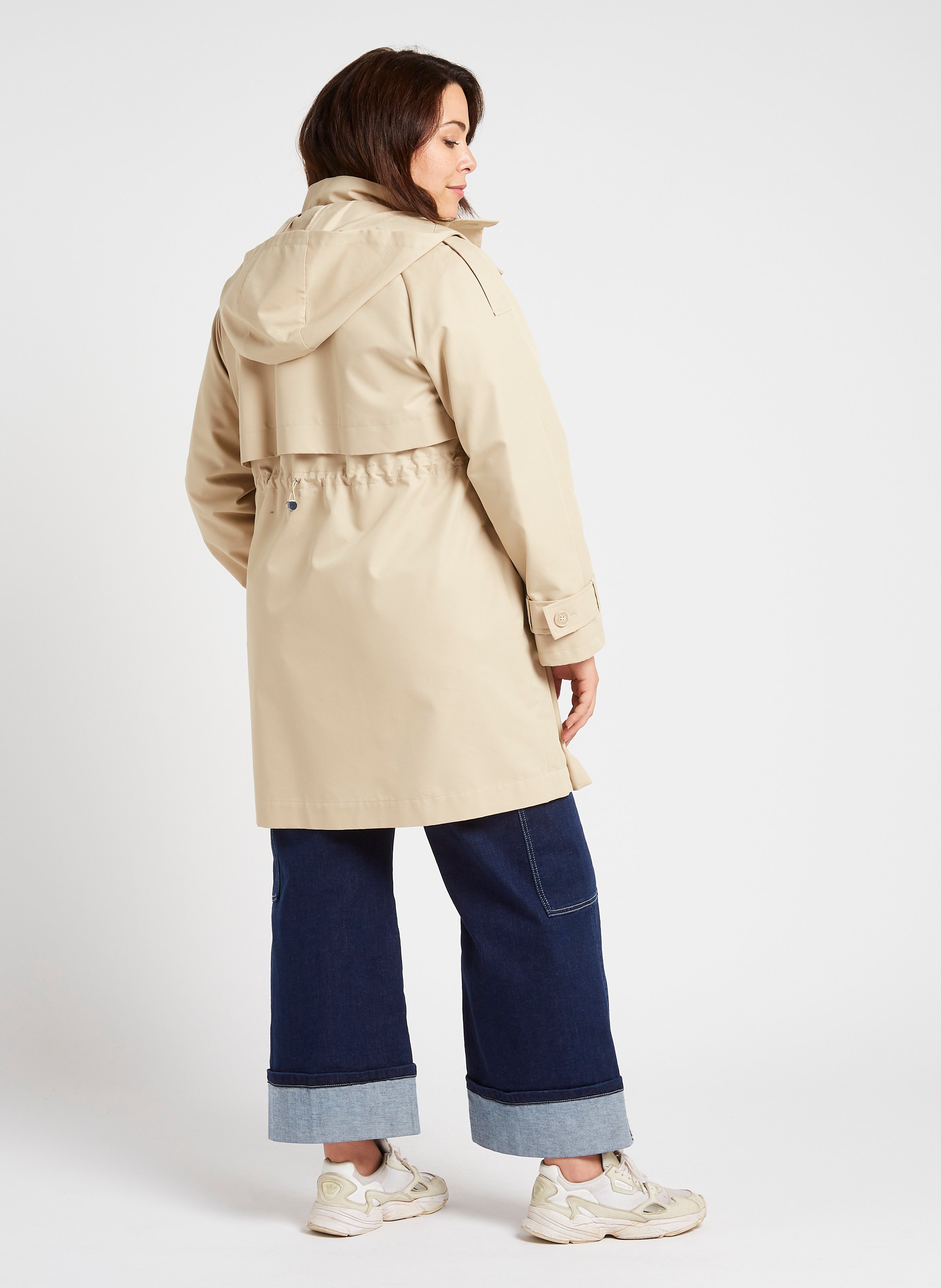 Manteau col montant en coton mélangé PERSONA by Marina Rinaldi Beige