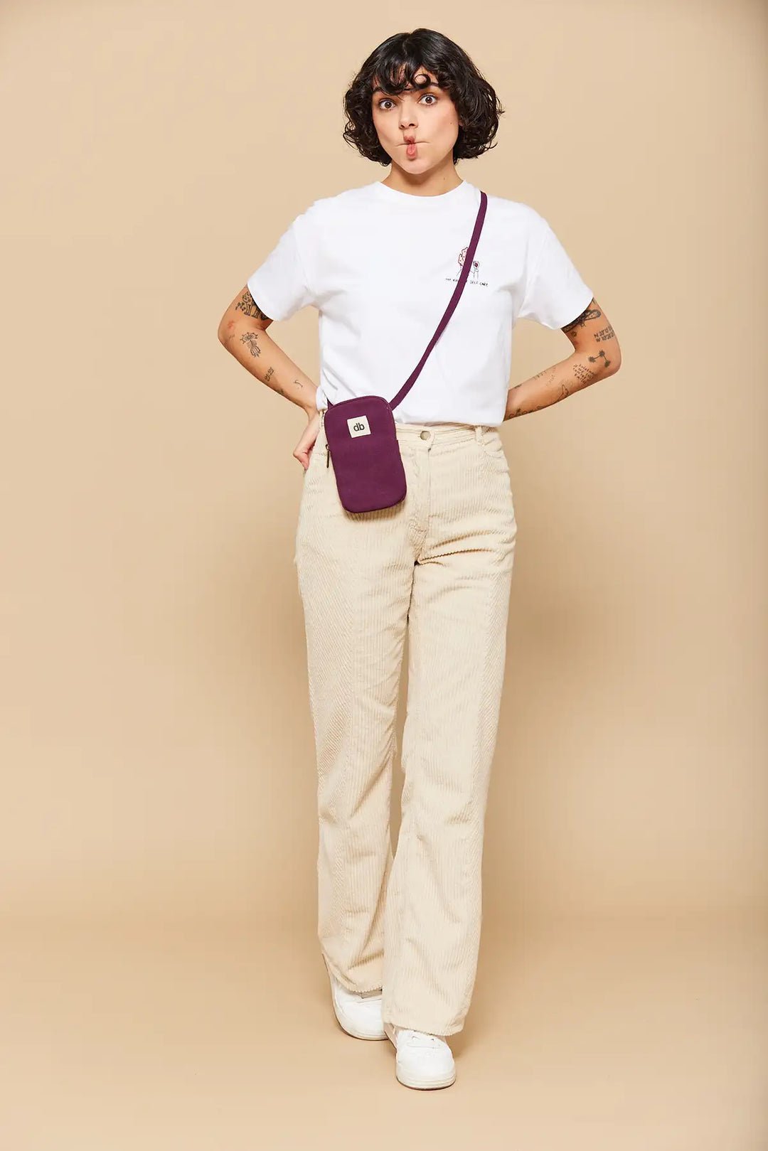 Cotton phone pouch Purple