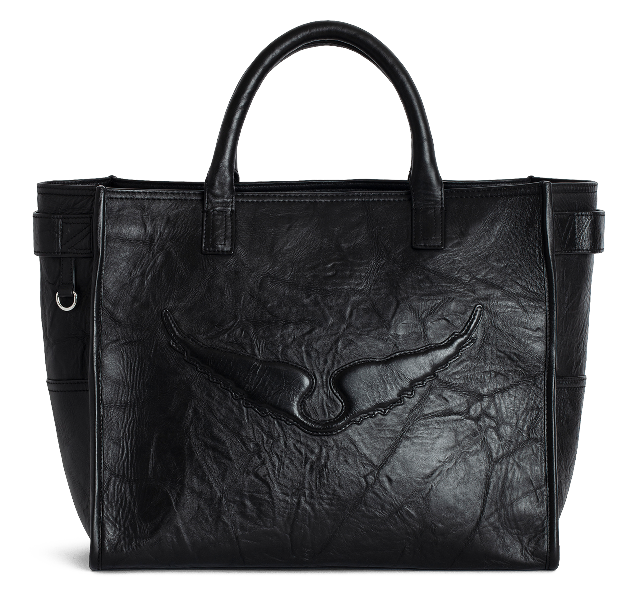 Shopper tas van gekreukt leer ZADIG&VOLTAIRE Zwart