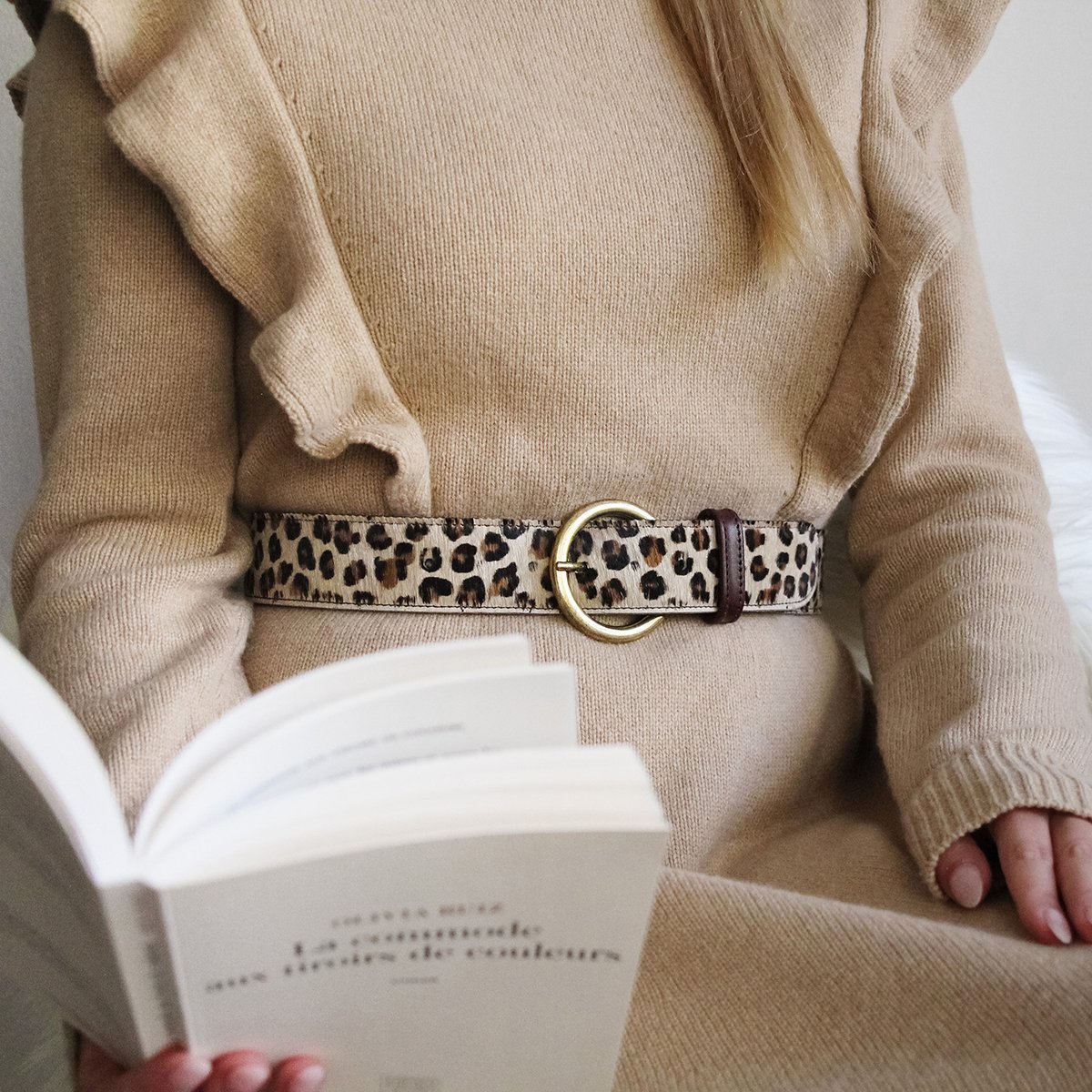 Bohemian pony leather belt JULES & JENN Multicolored