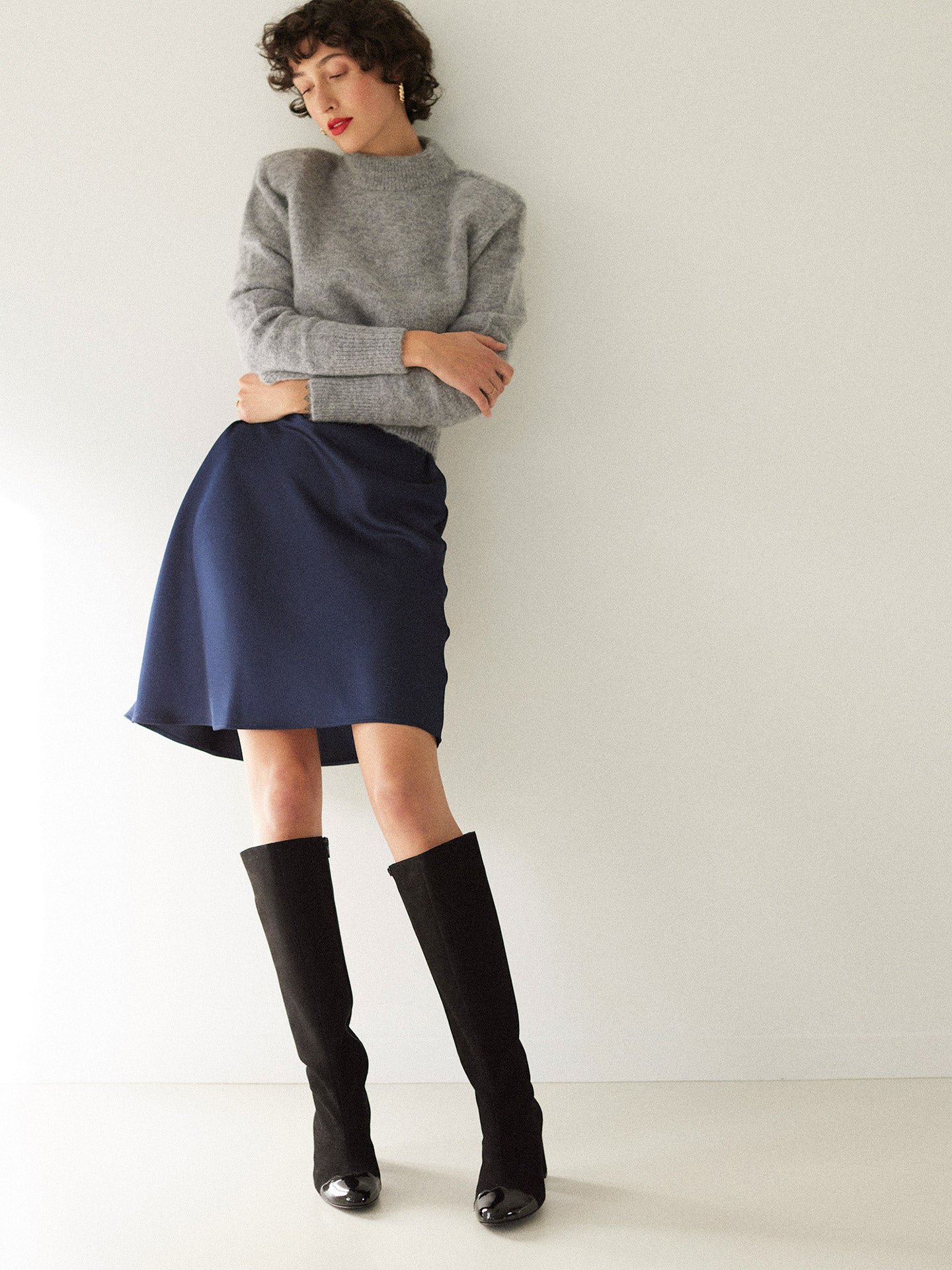 Heeled suede boots EMZI PARIS Black