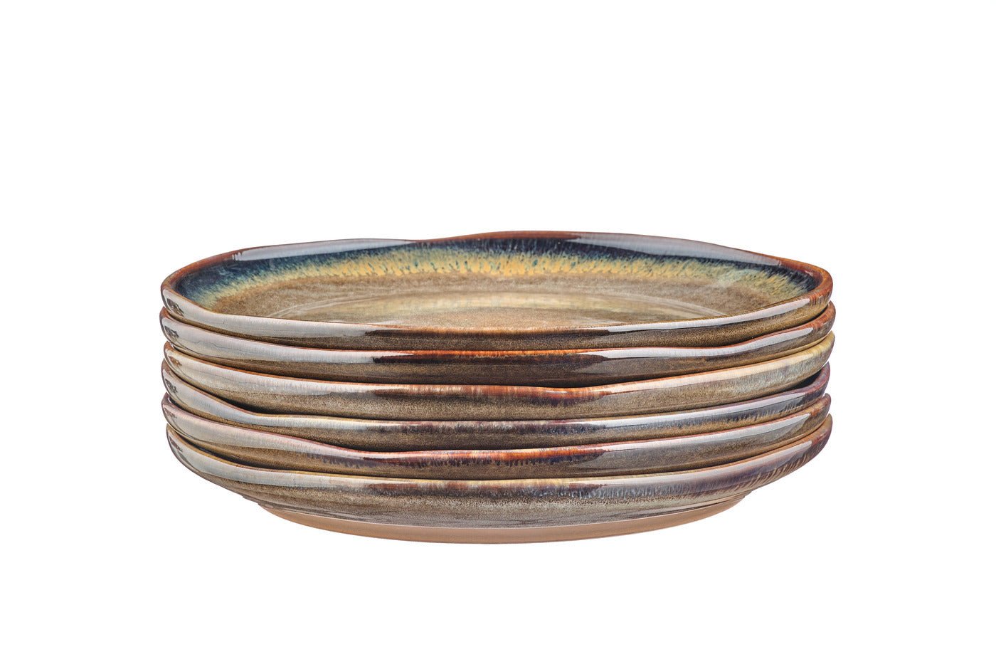 Stoneware plate - 6 pieces BJORN Brown