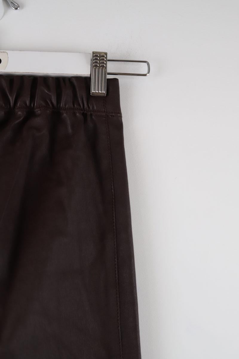 Slim leather pants JOSEPH - Seconde Main Brown