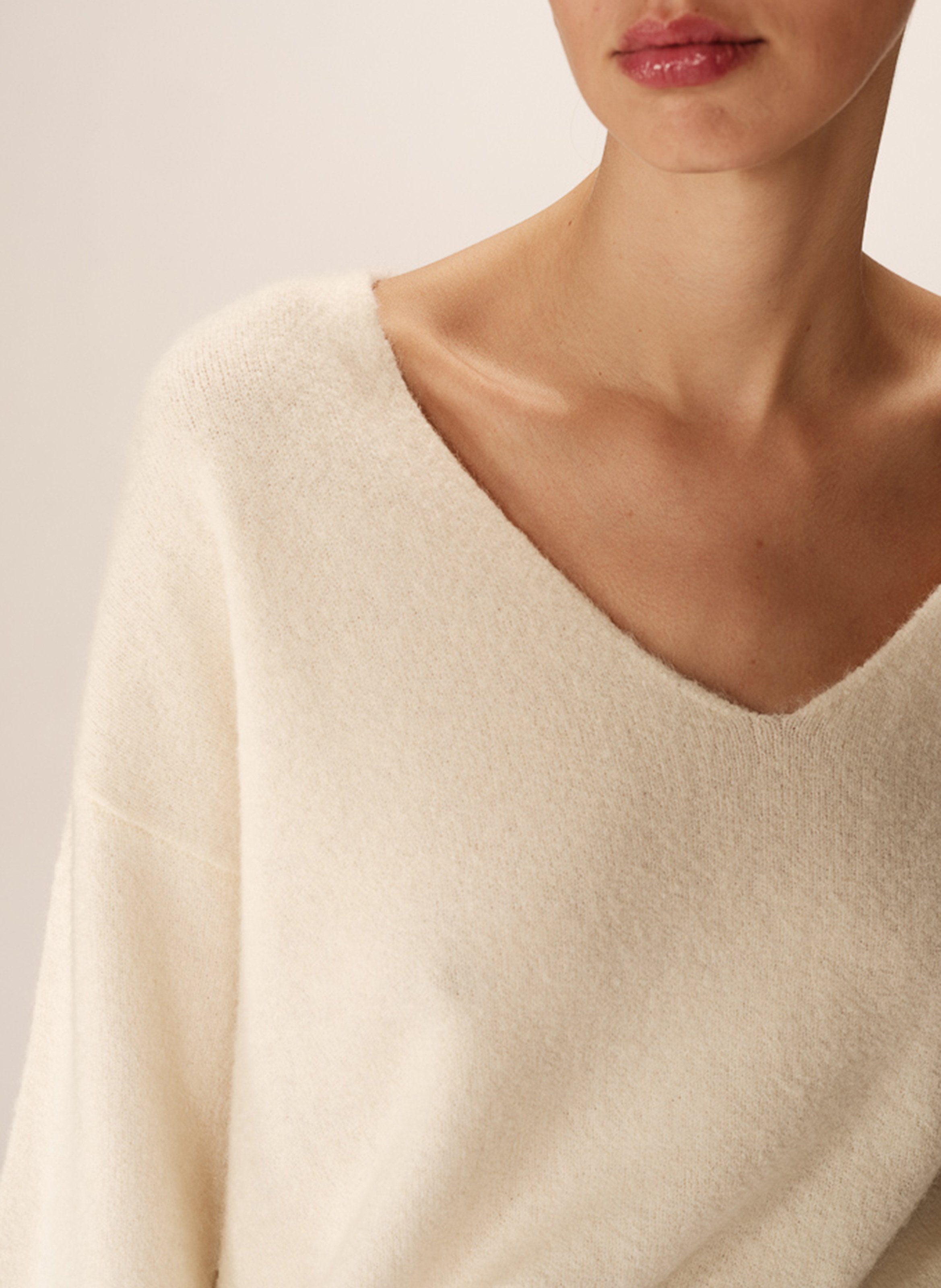 Pull oversize en maille GRACE ET MILA Blanc