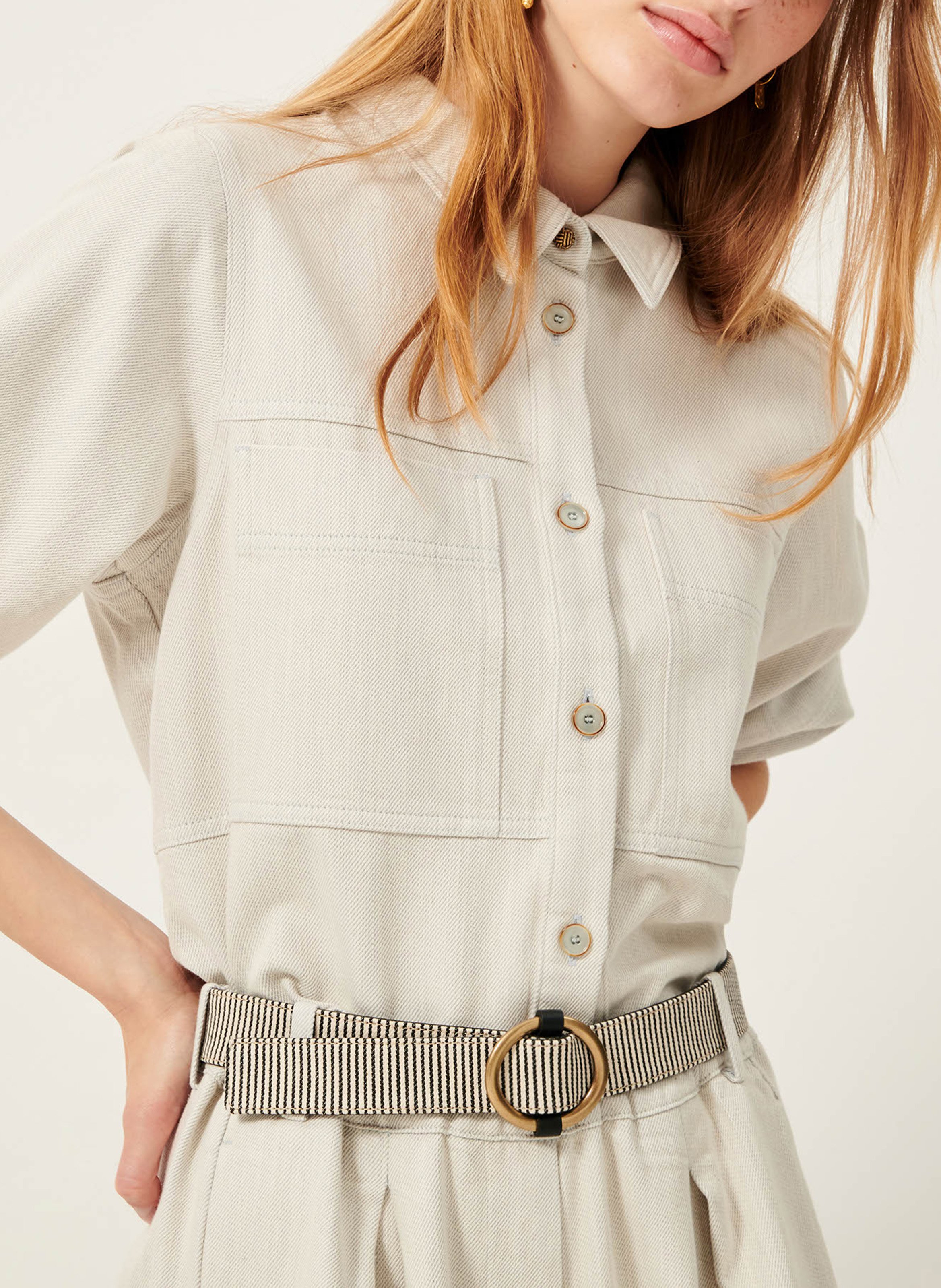 Classic-collar denim jacket SESSUN Blue