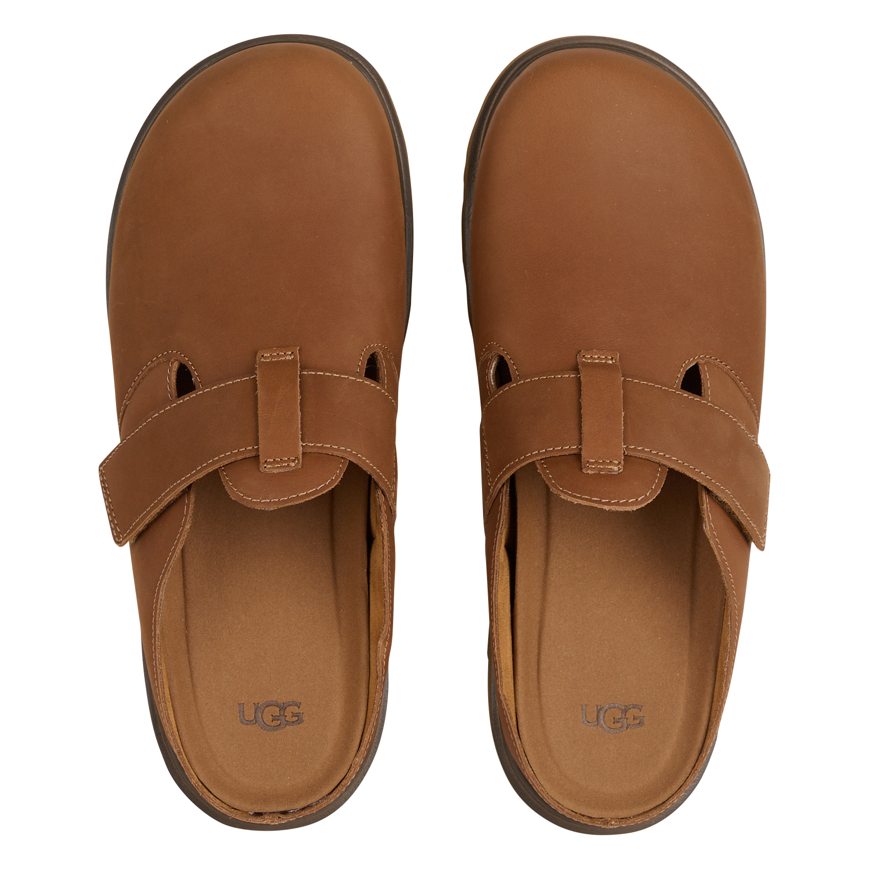 Aouda flat leather sandals UGG Brown