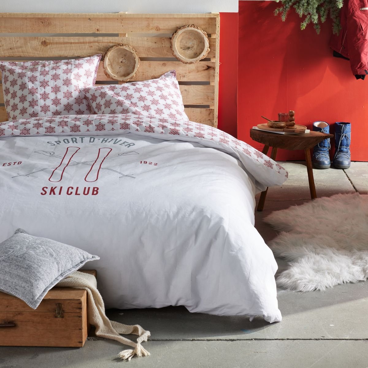 Printed cotton bed set TODAY LINGE DE MAISON White