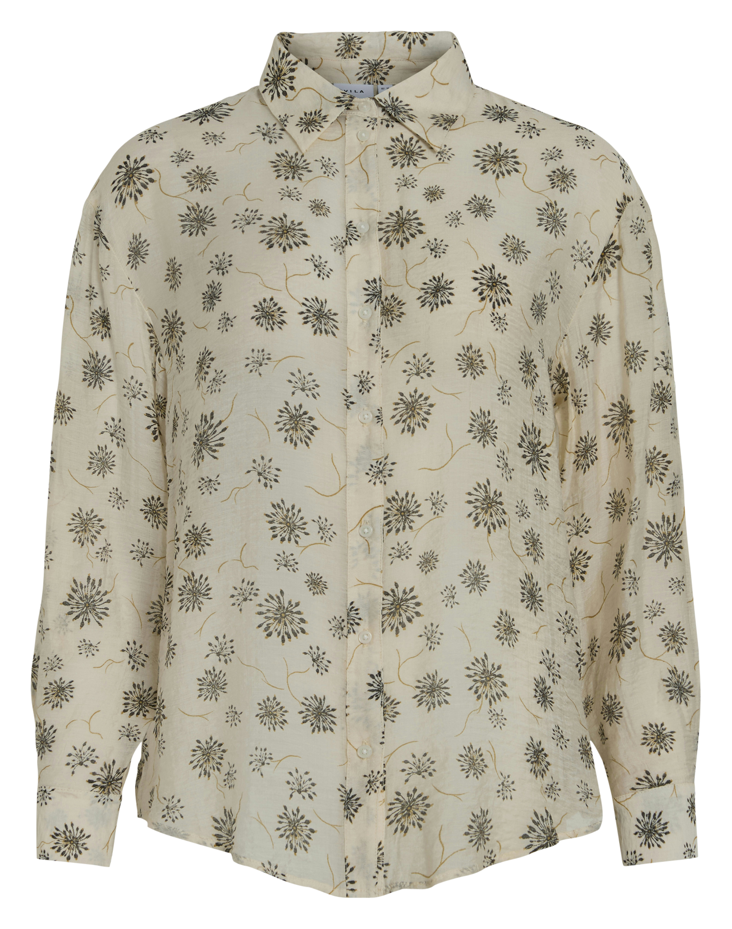 Gerade geschnittene Bluse aus bedruckter Viskose VILA Beige