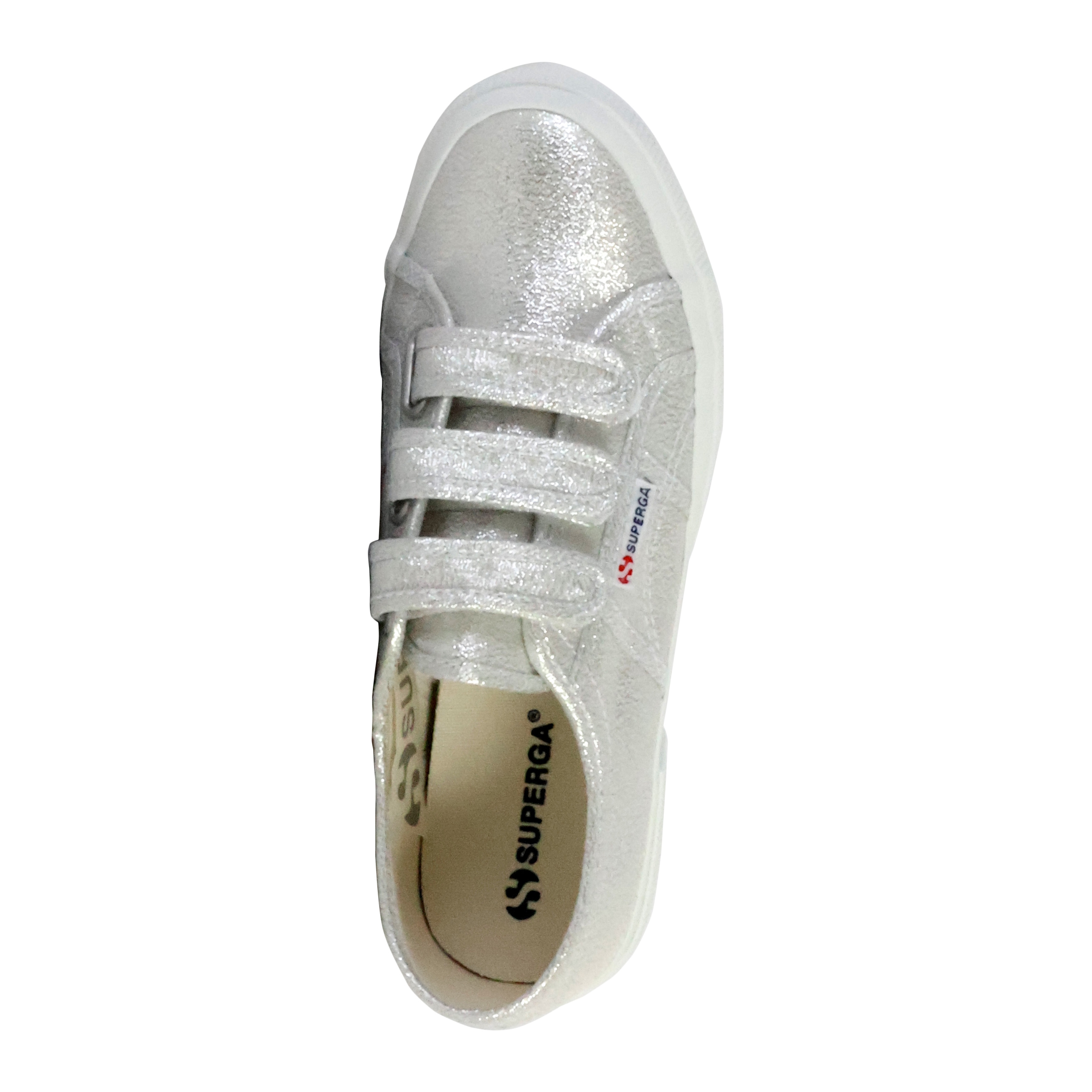 Superga Straps Lame Low-Top Sneakers with Velcro Closure SUPERGA Grey