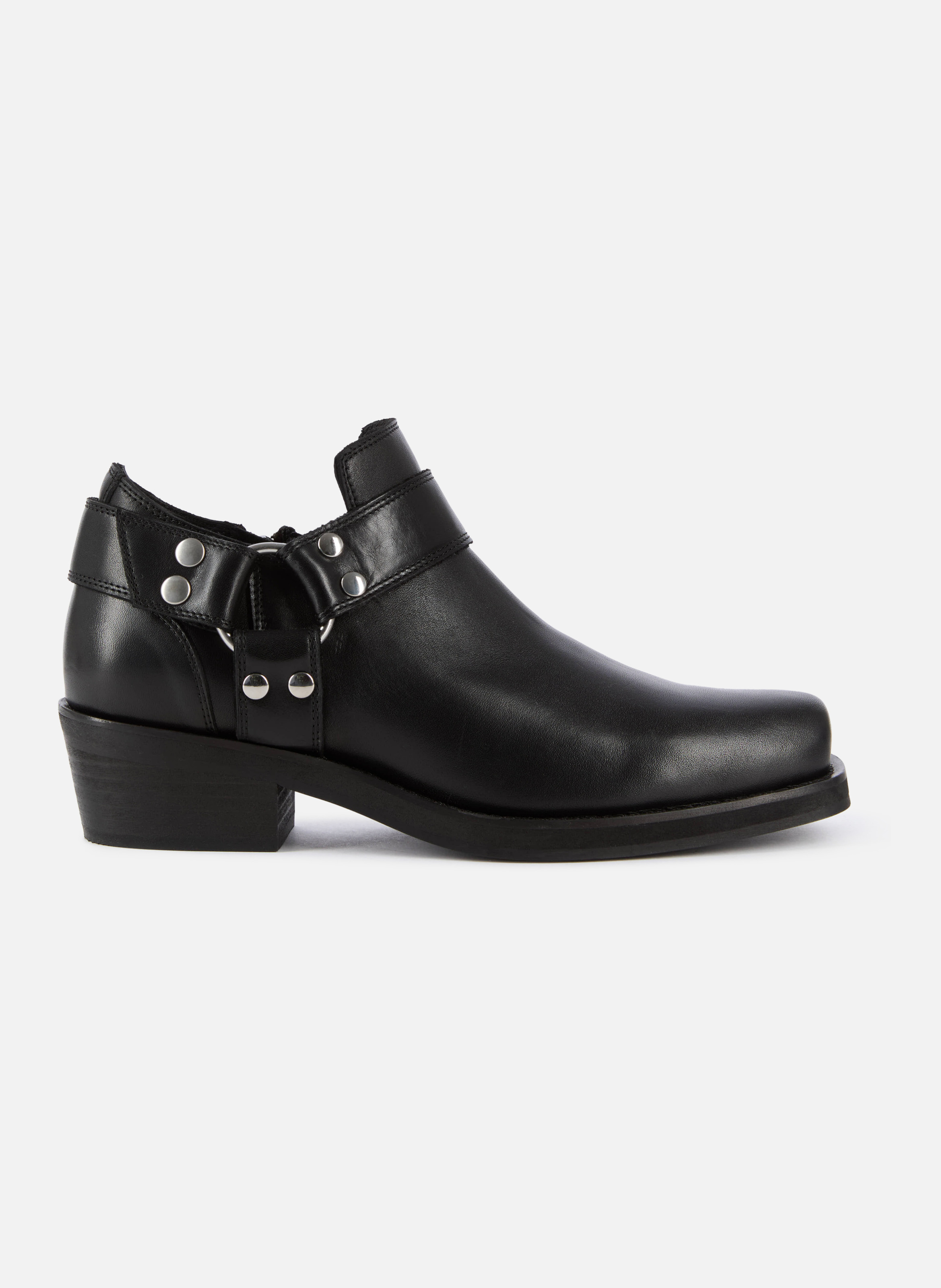Low ankle boots with leather straps THE KOOPLES Black