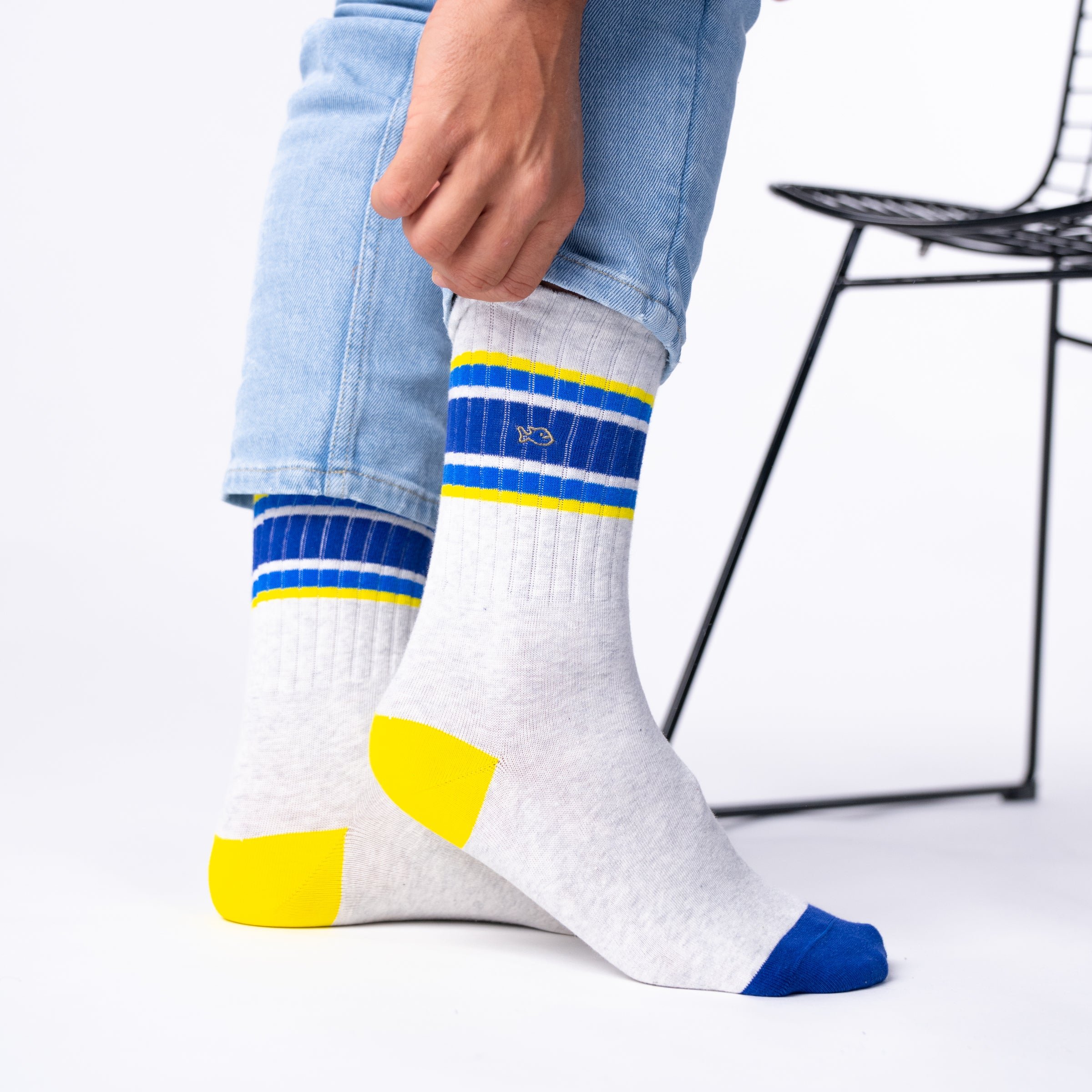 Combed Cotton Retro Socks BILLYBELT Grey