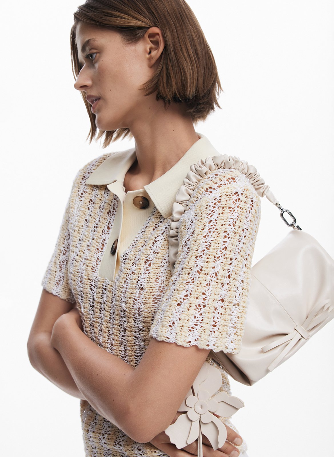 Glänzende Schultertasche DESIGUAL Weiss