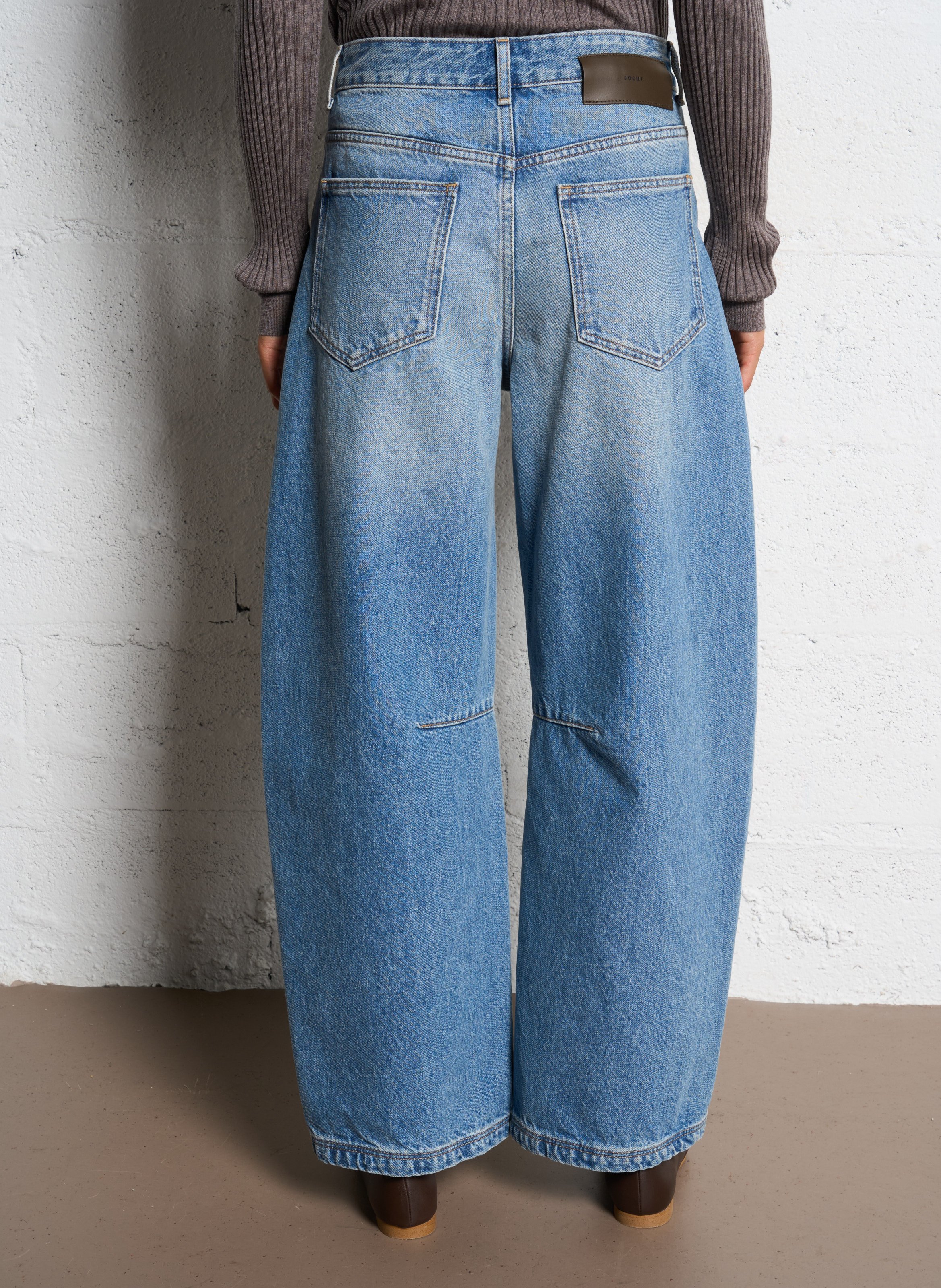 Weite Baumwoll-Jeans SOEUR Blau