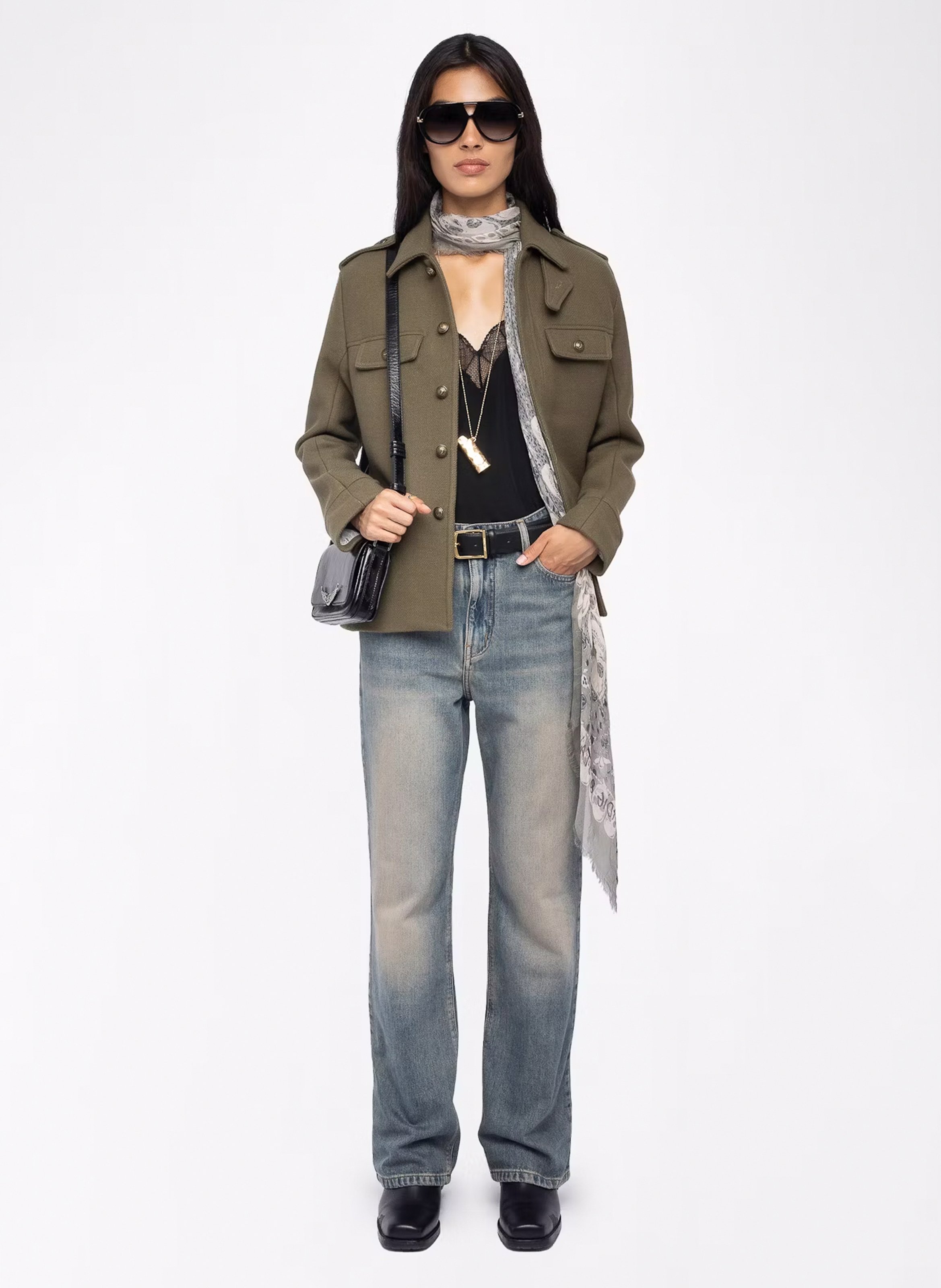 Giacca collo classico in misto lana ZADIG&VOLTAIRE Verde