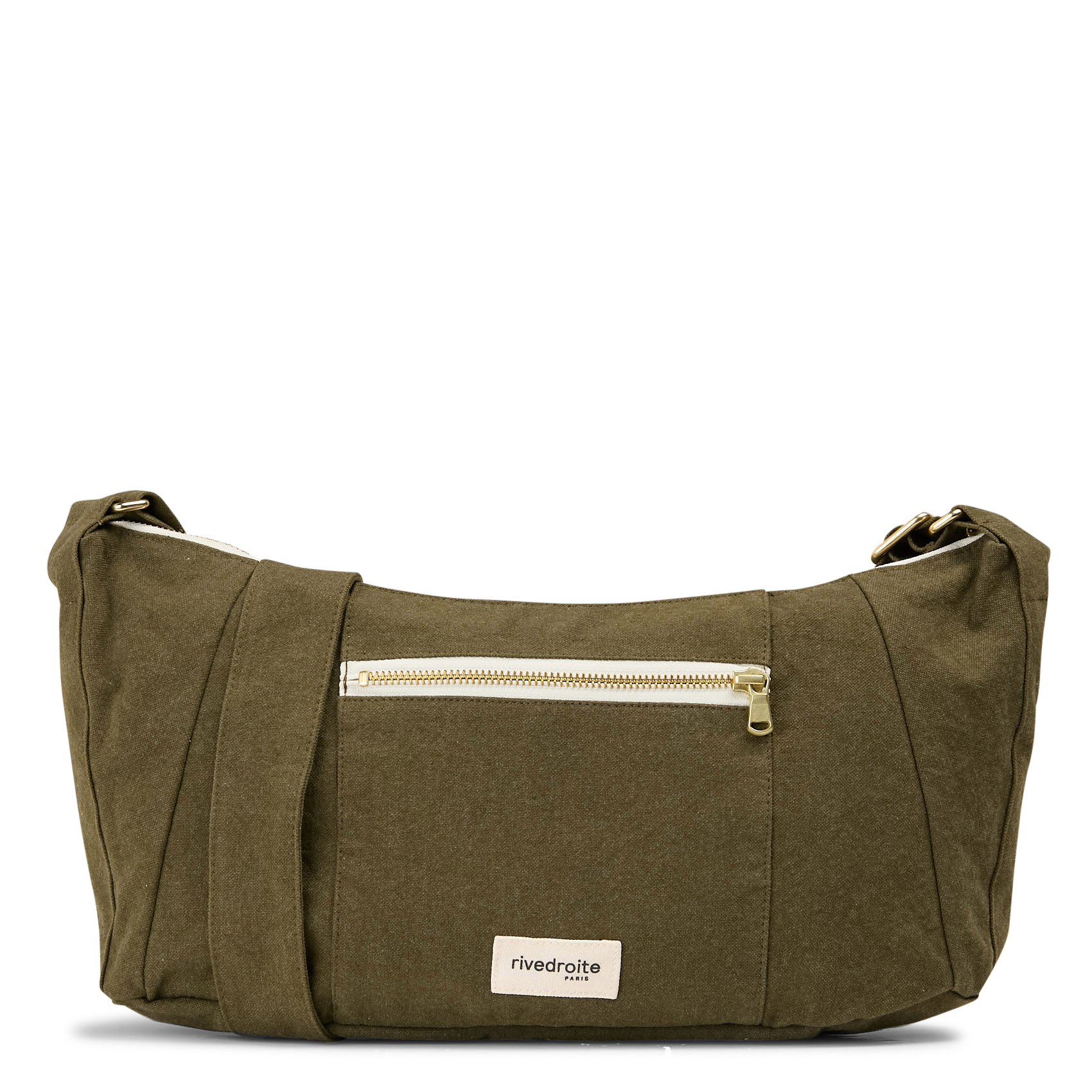 Plain shoulder bag in blended cotton RIVEDROITE PARIS Khaki