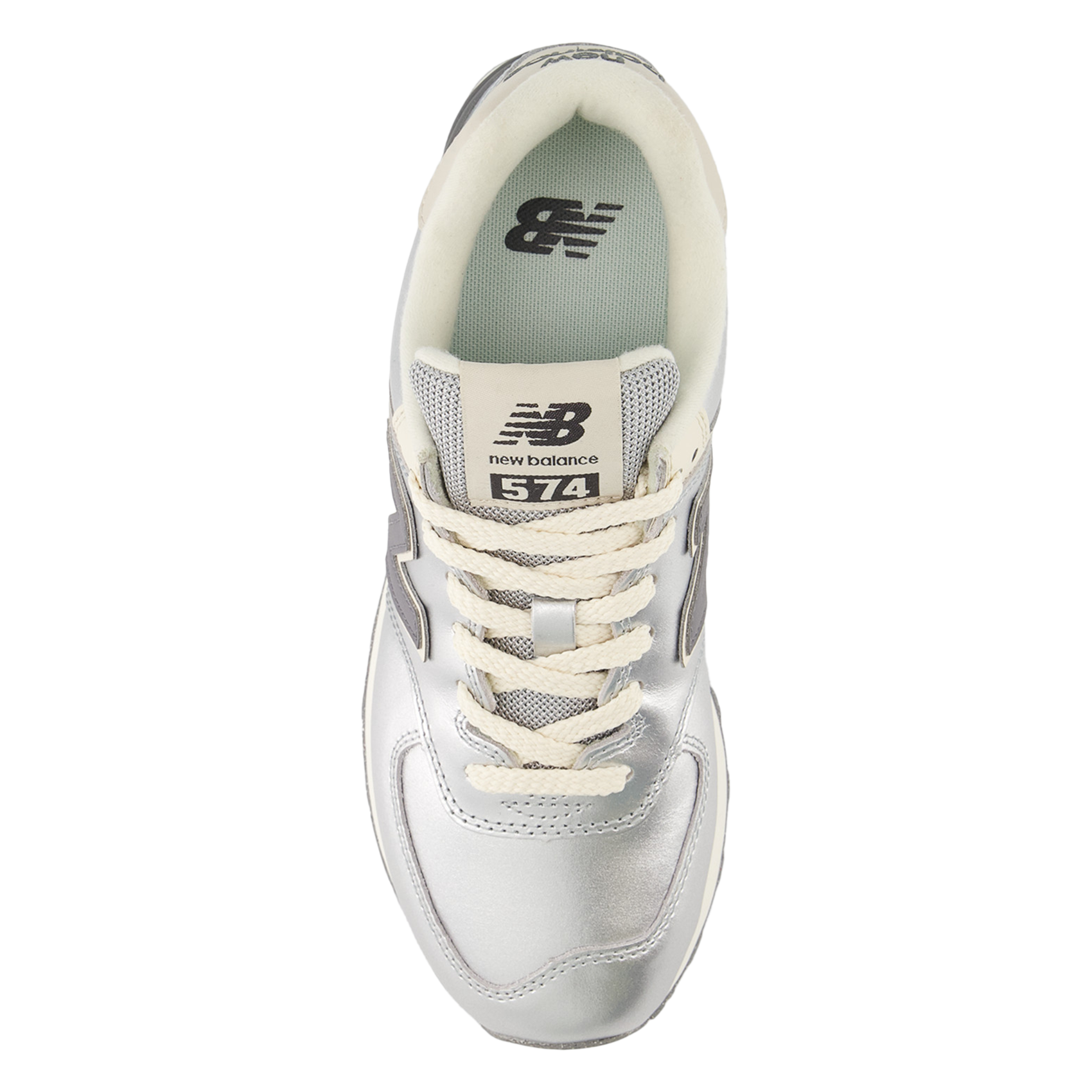 Low metallic mixed leather sneakers NEW BALANCE Silver