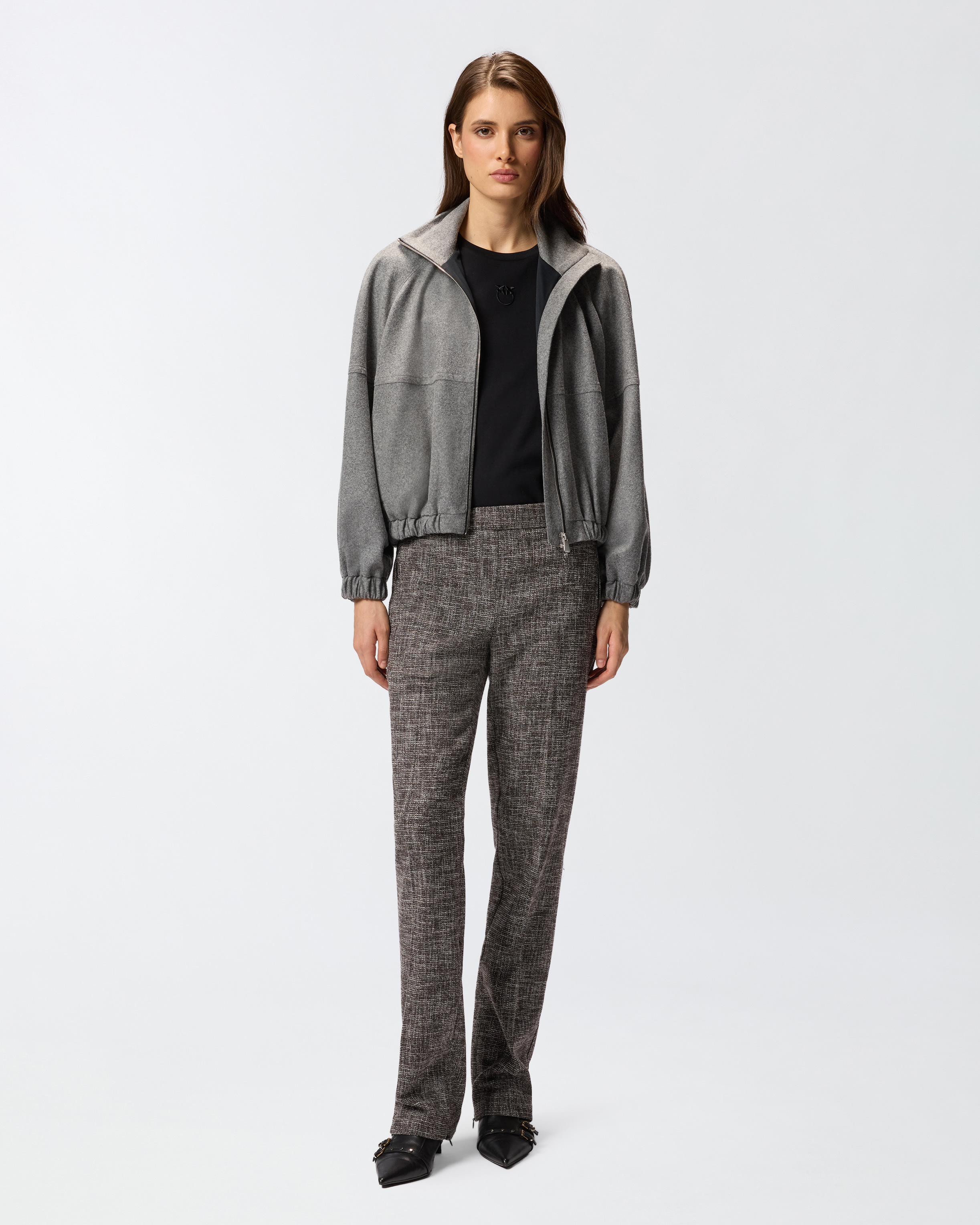 T-shirt with love birds embroidery PINKO Black