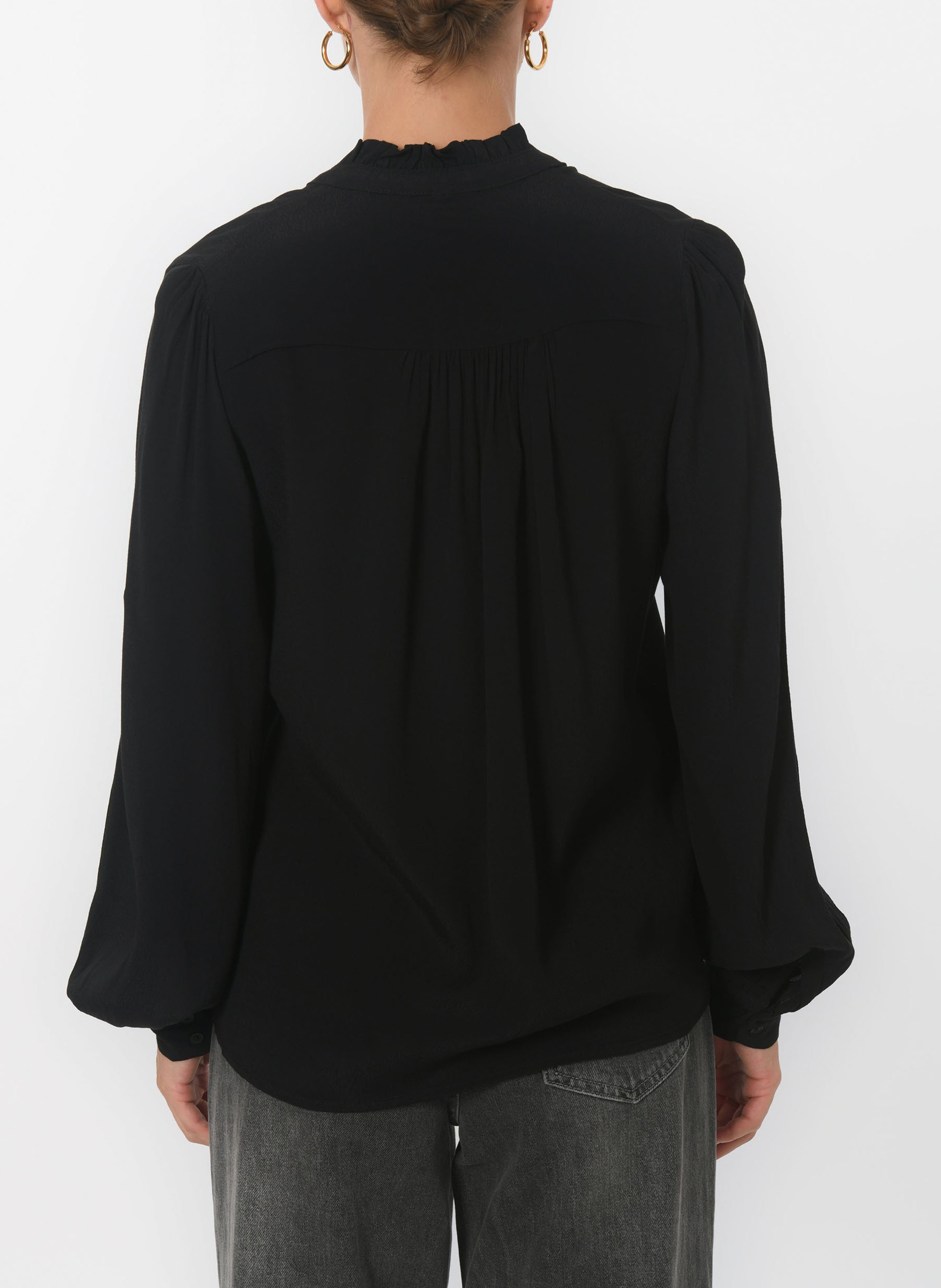 Shirt with ruffled collar KOOKAI Black