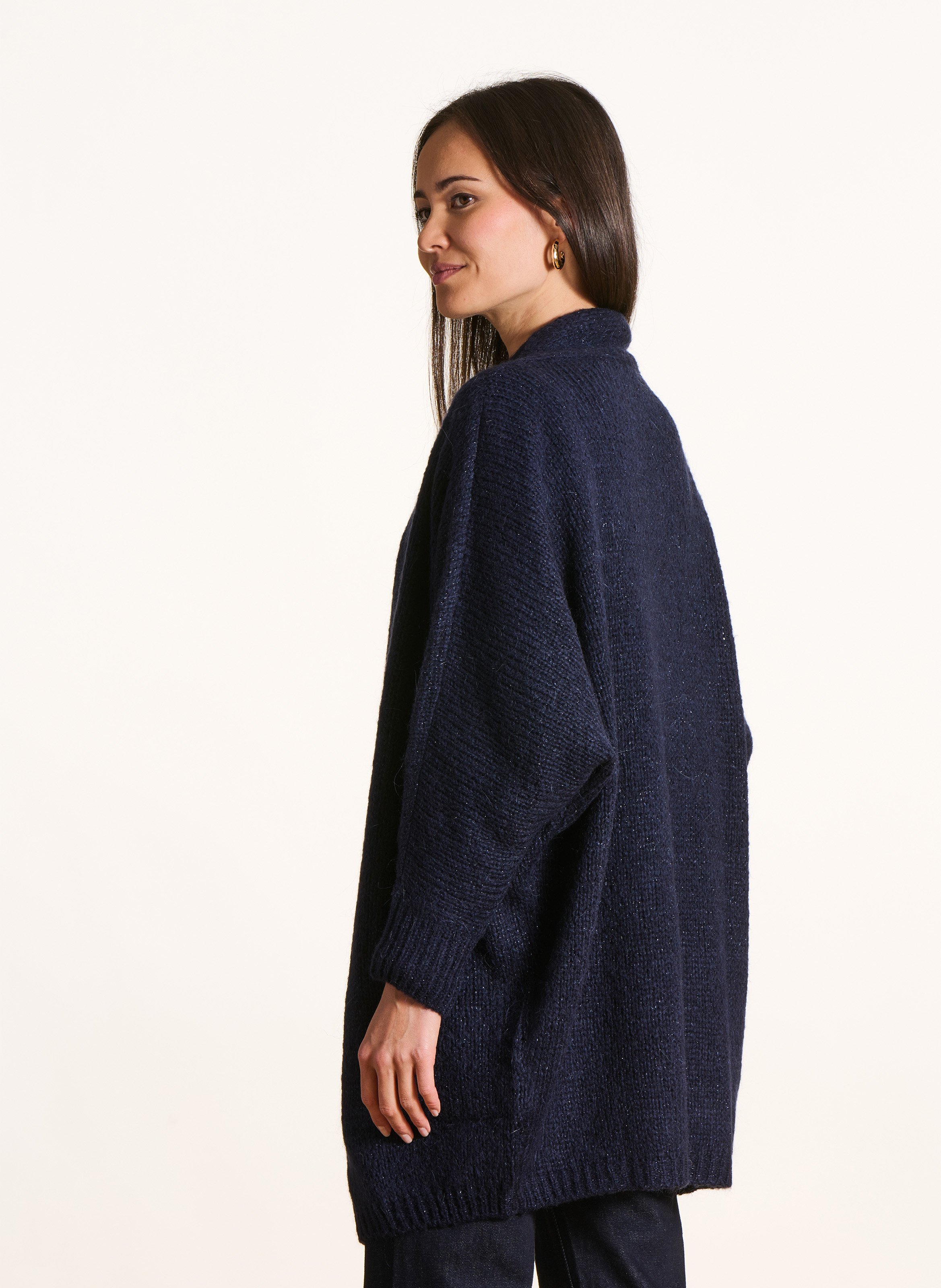 Gilet ample en maille LA FEE MARABOUTEE Bleu