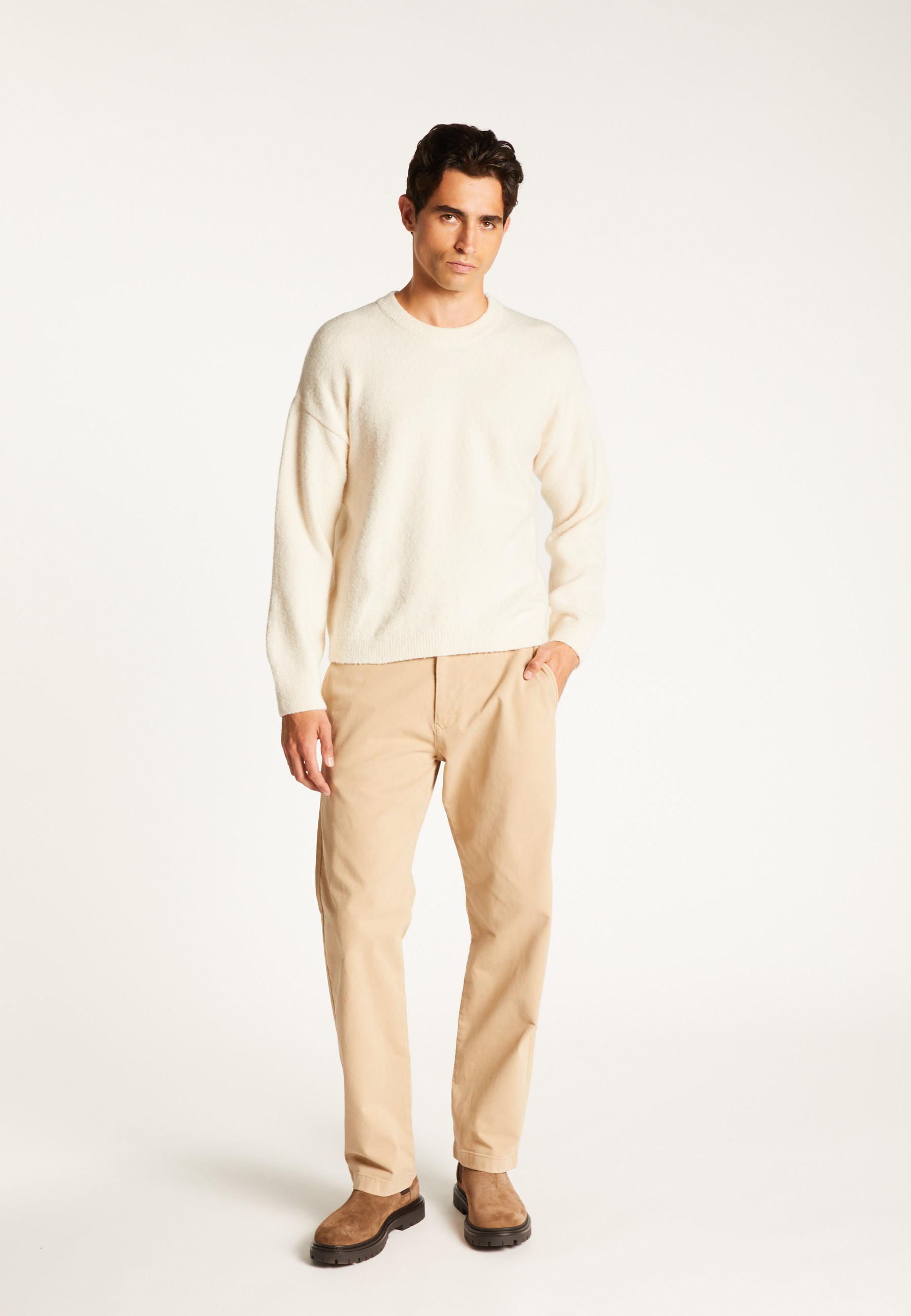 Colour block cotton sweater MAISON MONTAGUT White