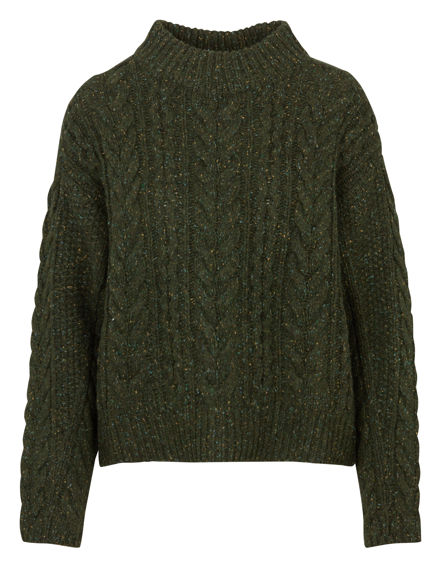 Pull droit en maille tressée MAISON 123 Kaki