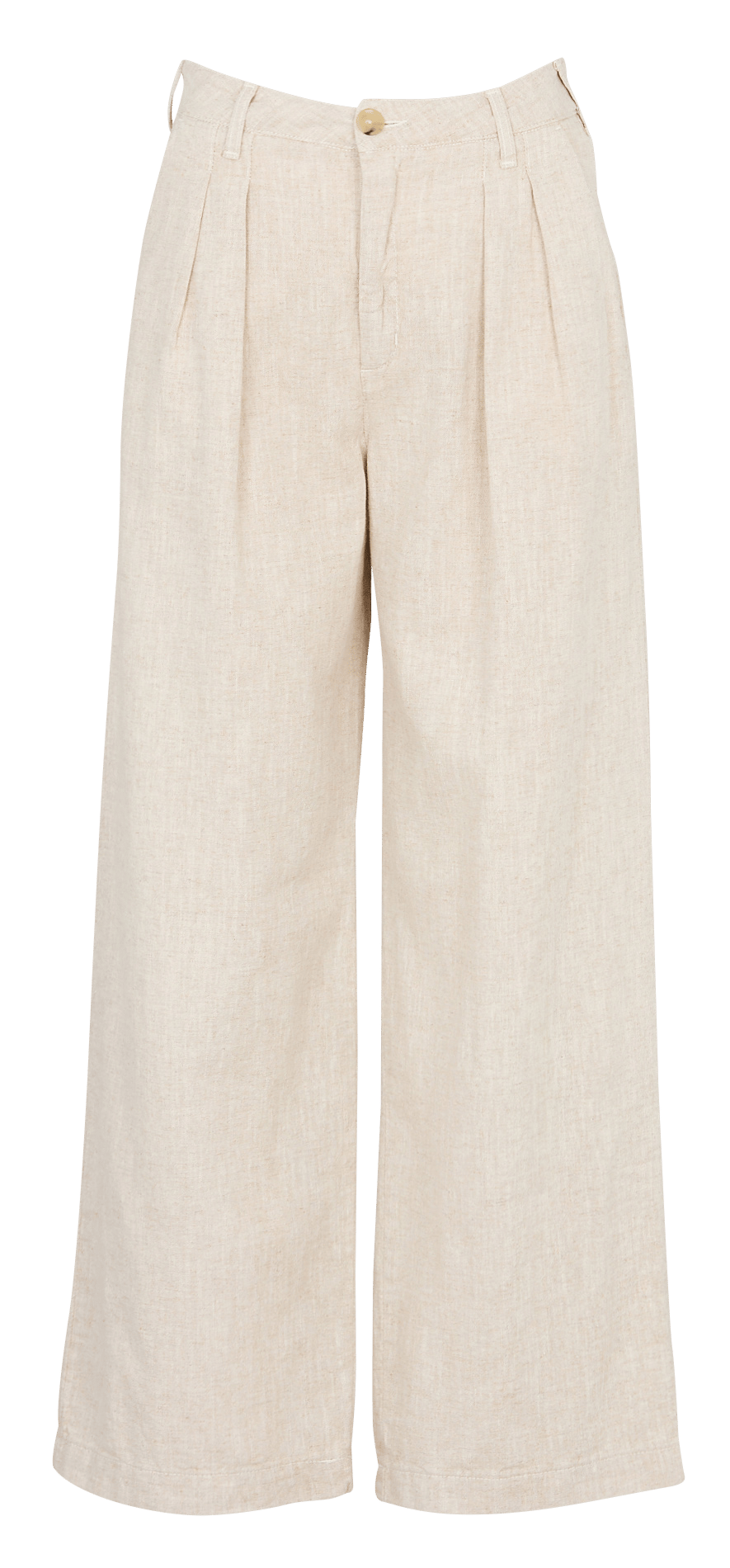 Weit geschnittene Bundfaltenhose aus Leinen-Mix MAISON HOTEL Beige