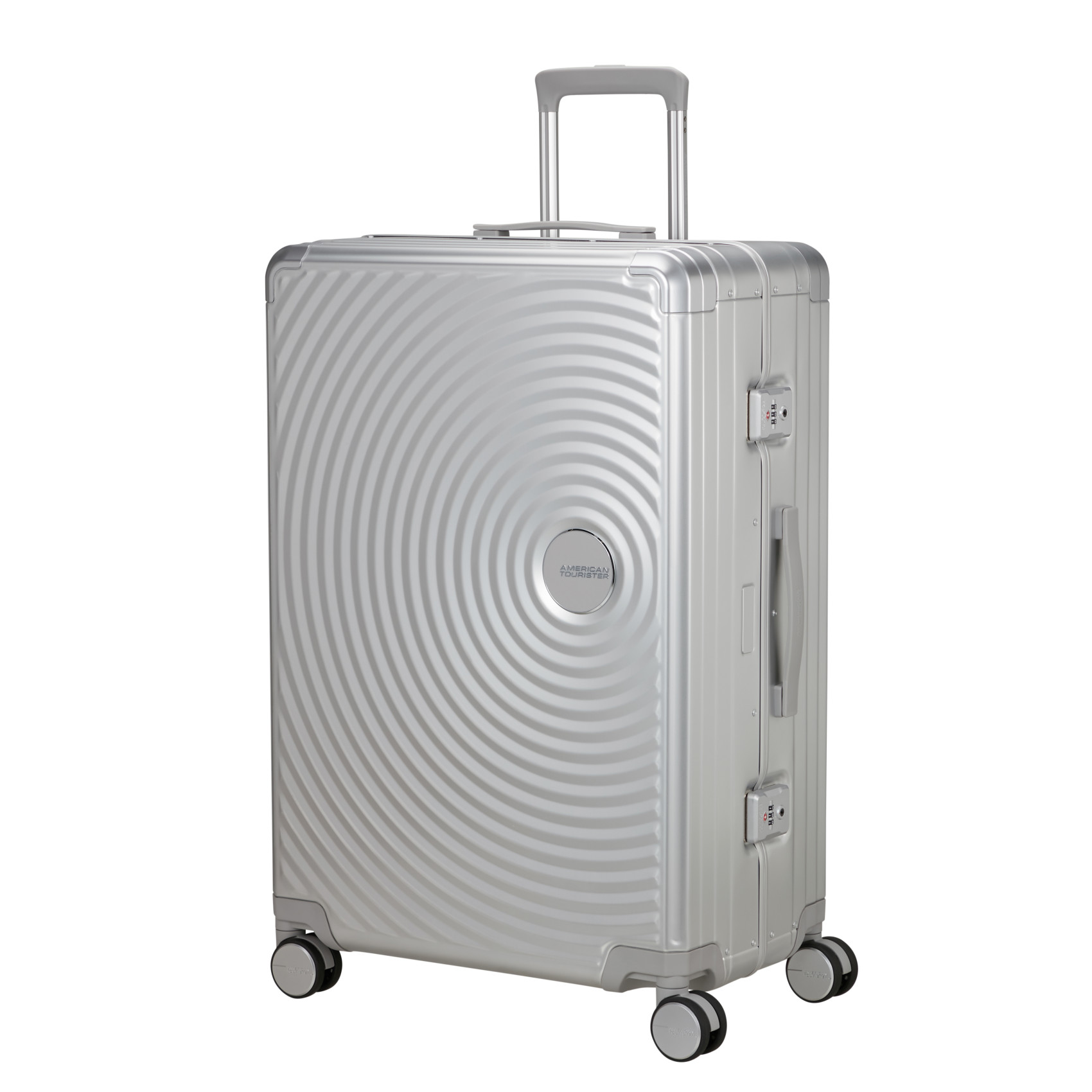 Aluminum suitcase with 4 wheels size L AMERICAN TOURISTER Silver