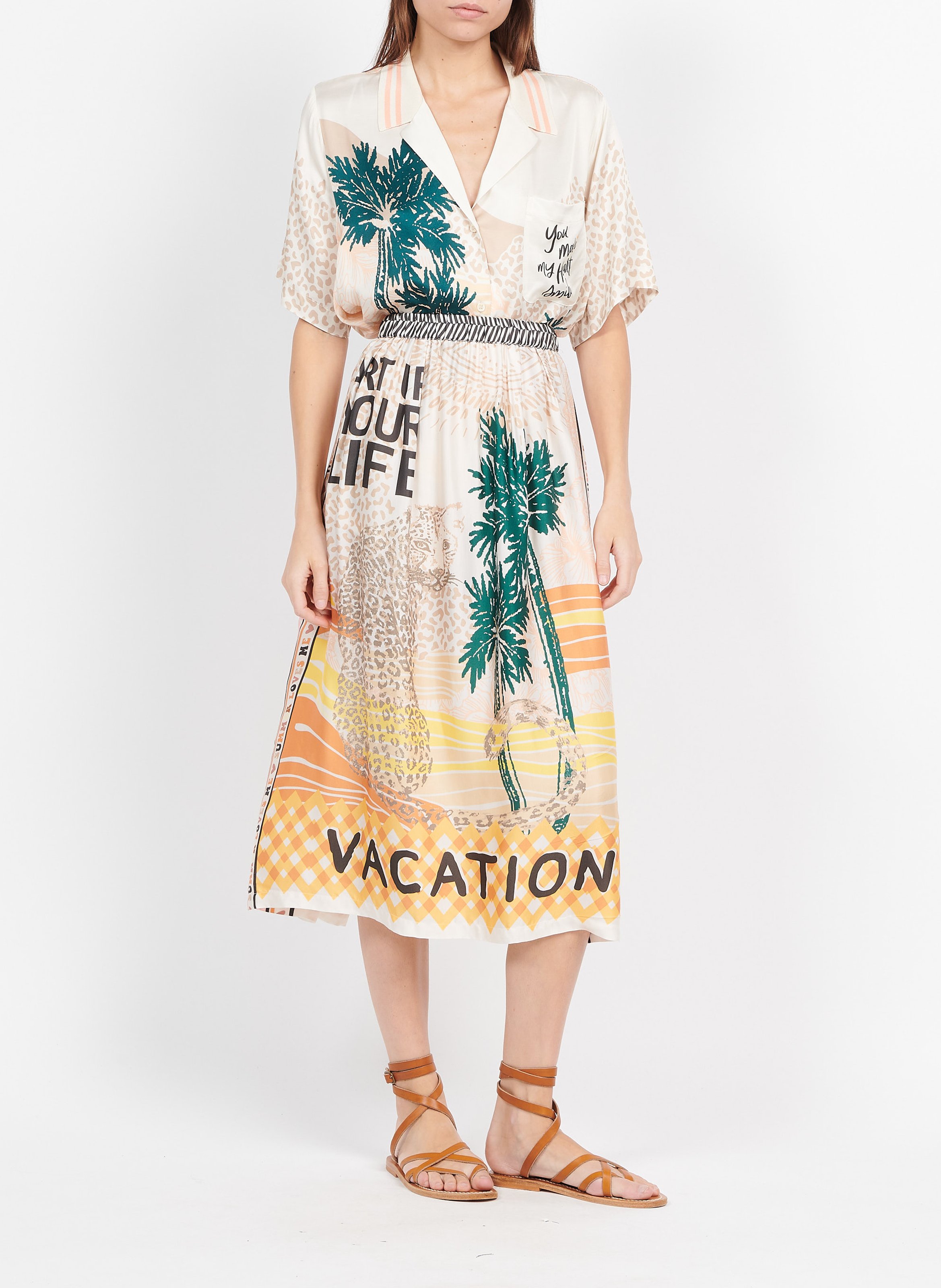 Chemise ample col polo à imprimés  SACK S Multicolore