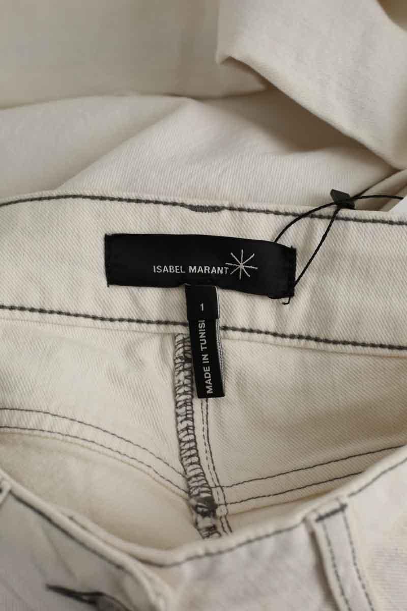 Straight cotton-blend pants ISABEL MARANT - Seconde Main White