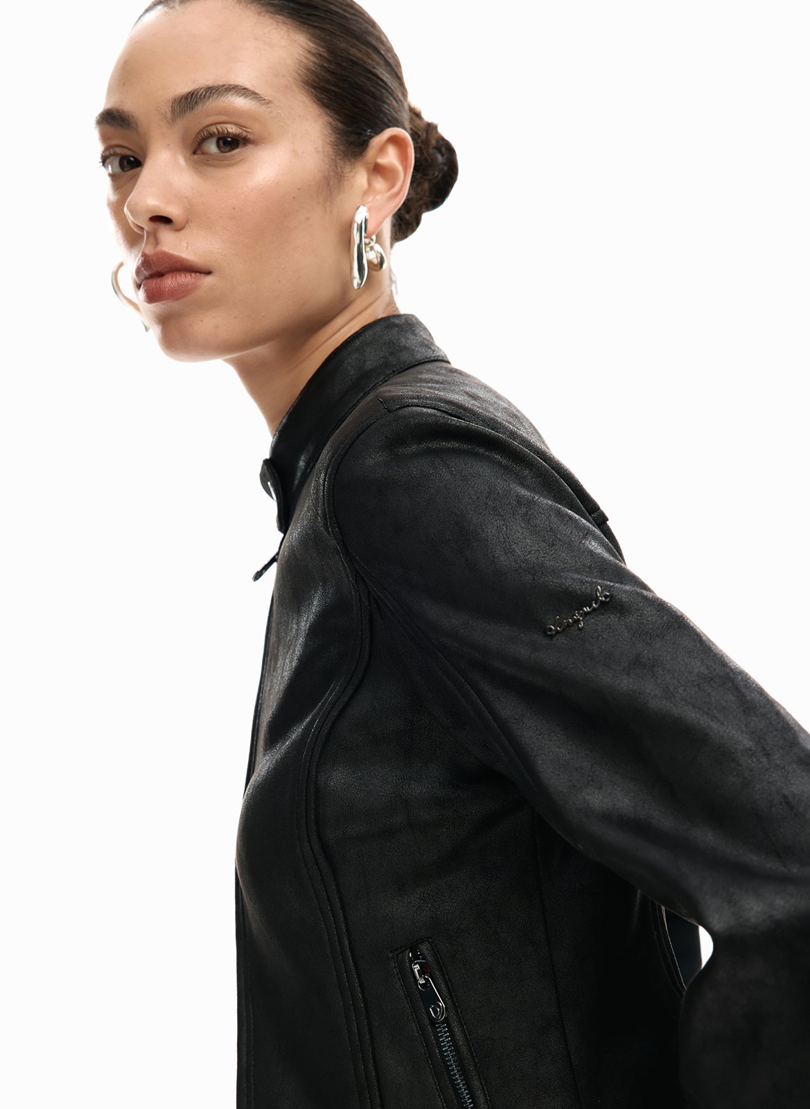 Jas met rits en effen zakken DESIGUAL Zwart