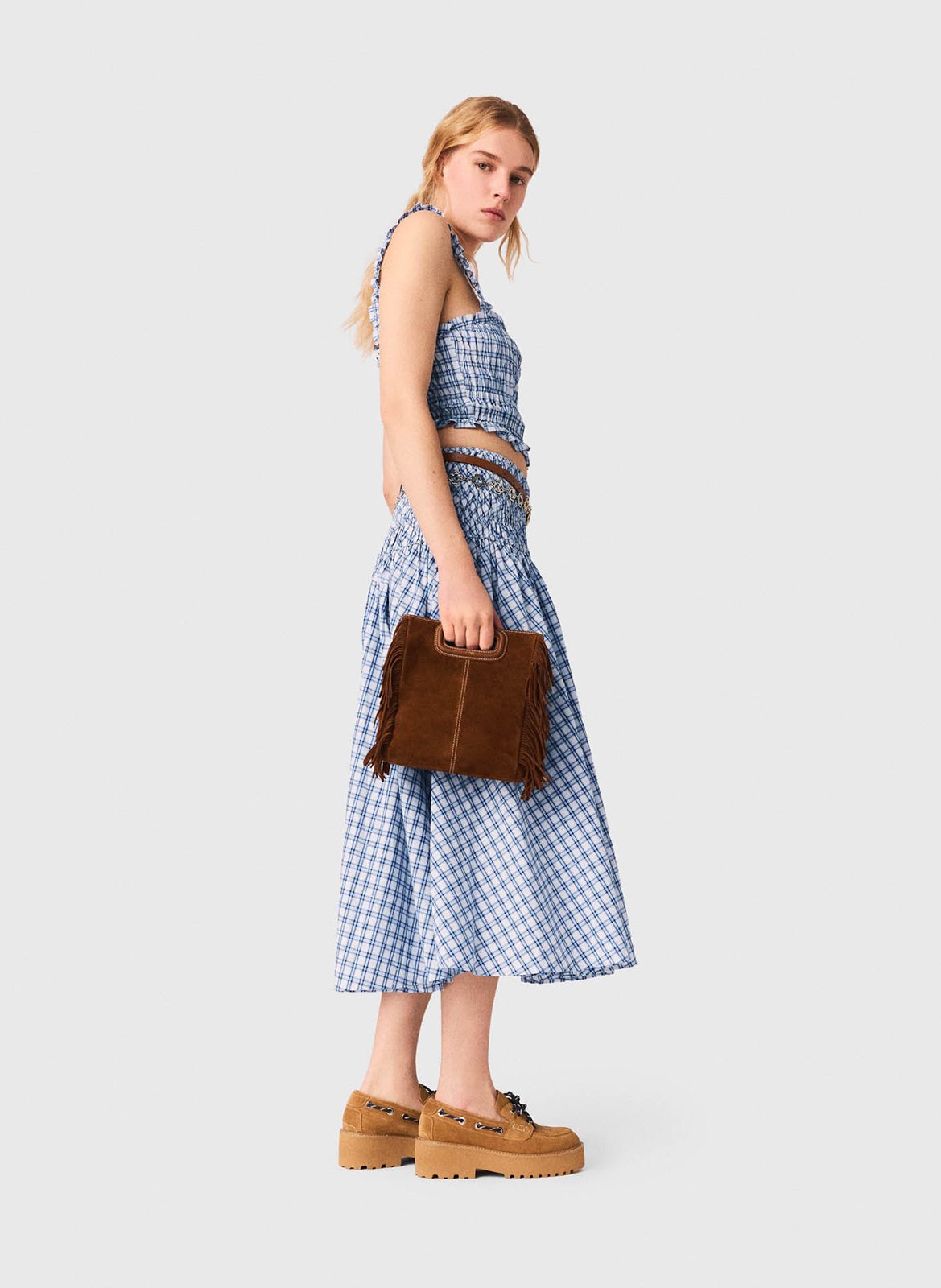 Top blouse van katoen MAJE Blauw