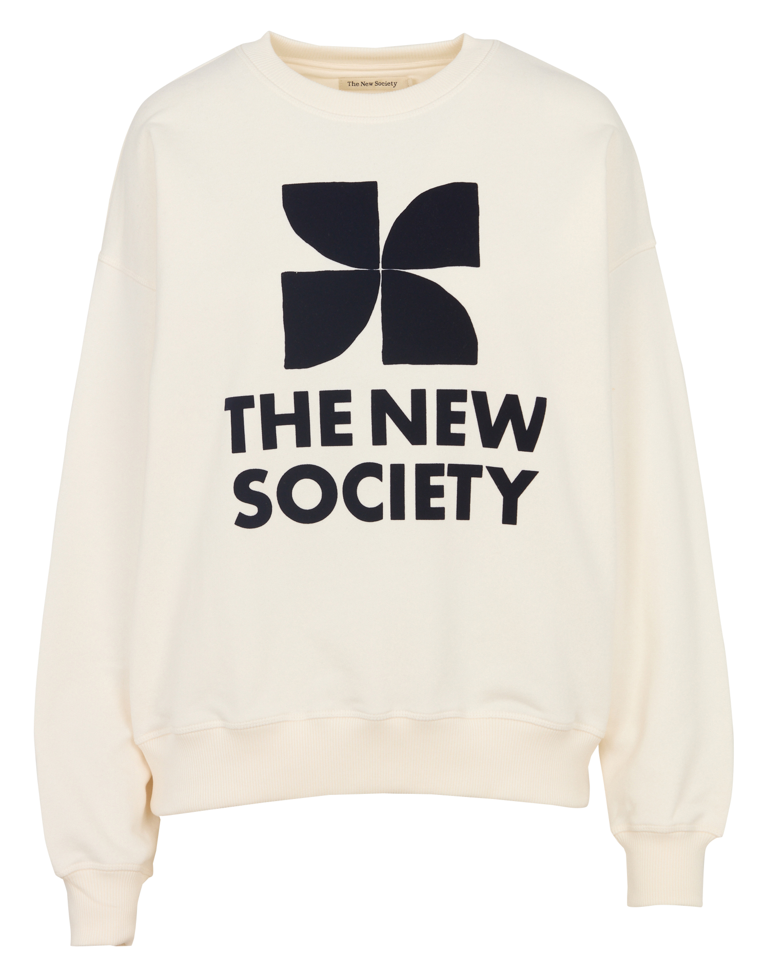 Sweat oversize col rond en coton THE NEW SOCIETY Beige