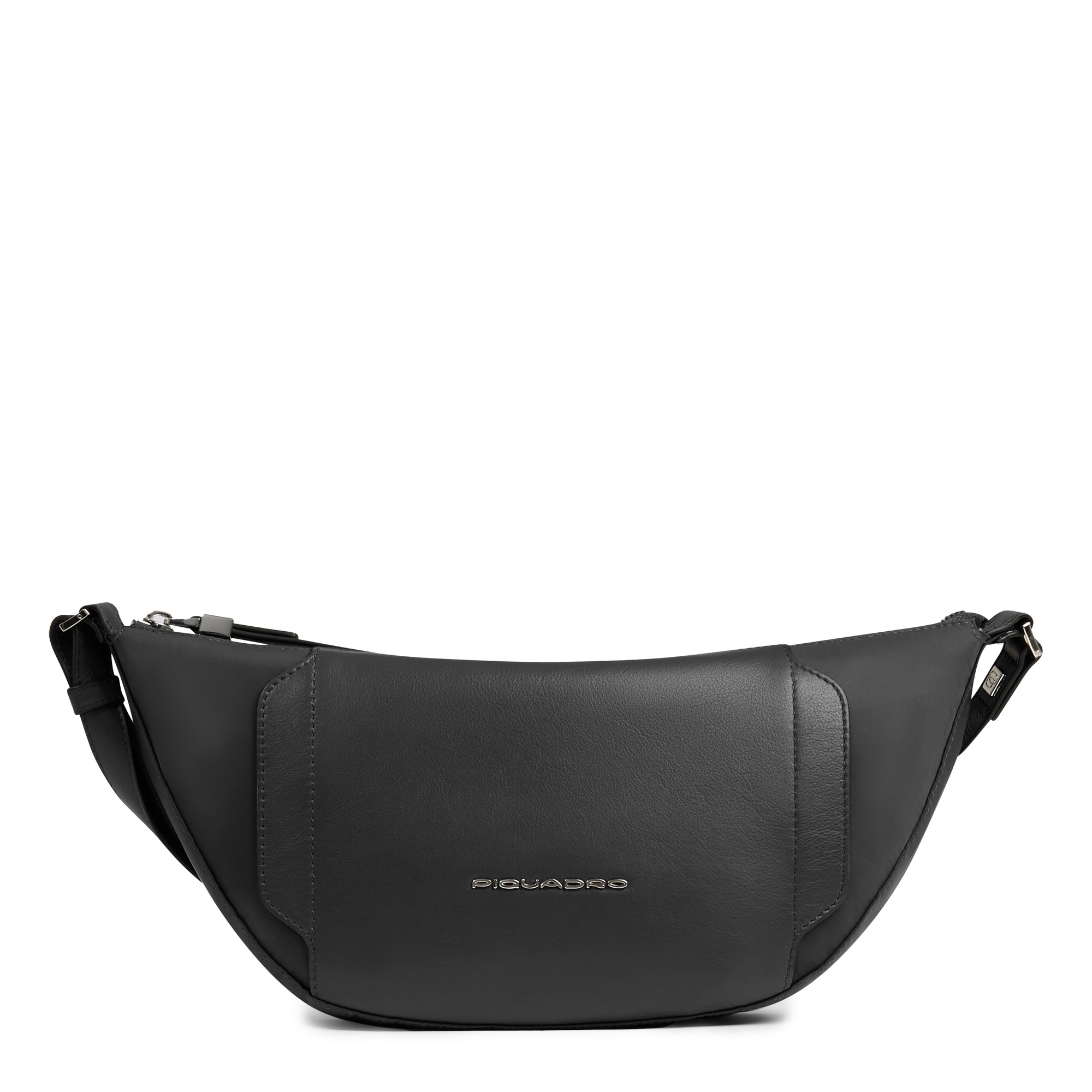 Women's waist bag made of recycled fabric and leather PIQUADRO Black