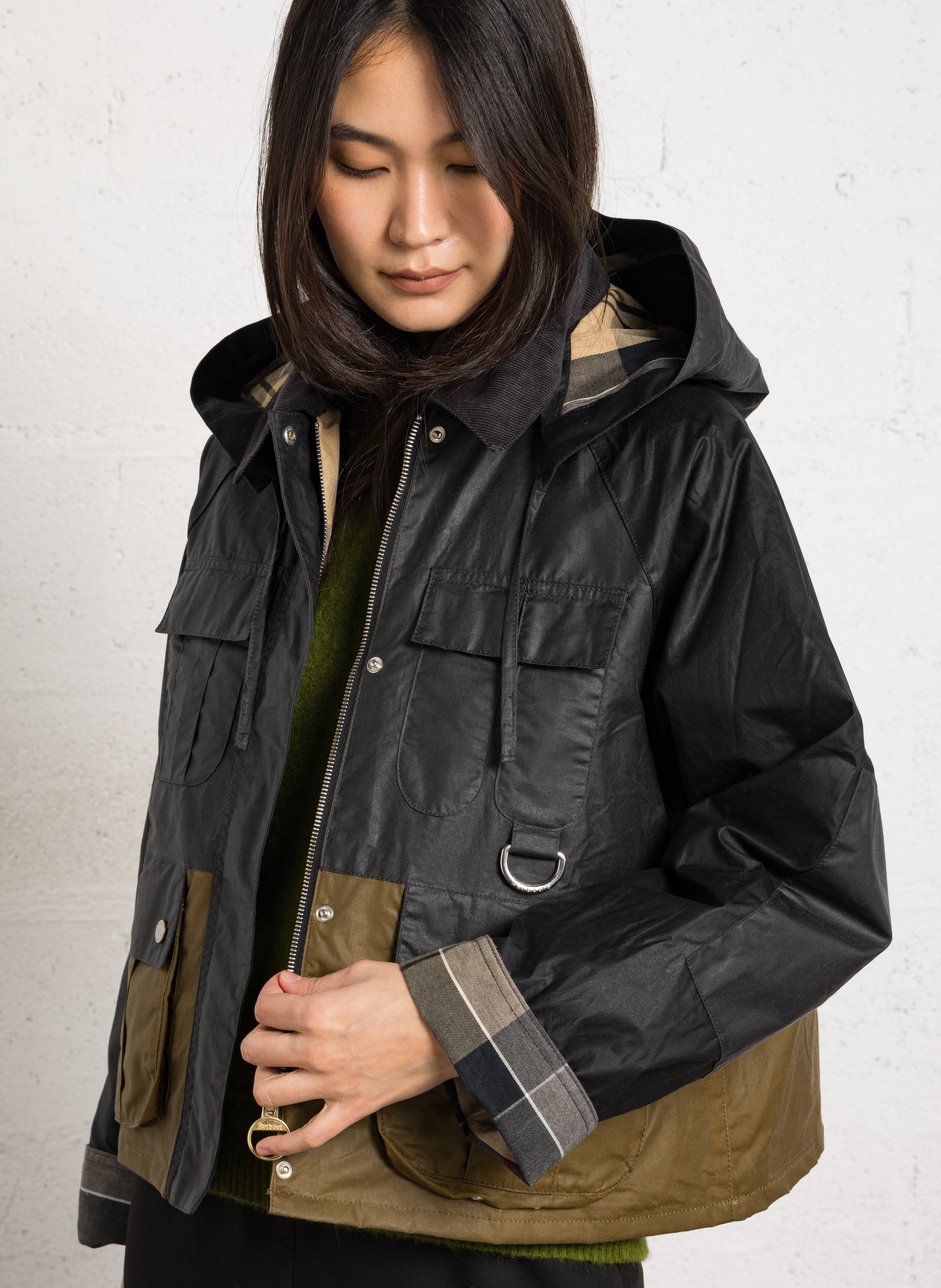 Jasje met klassieke kraag en capuchon BARBOUR Zwart