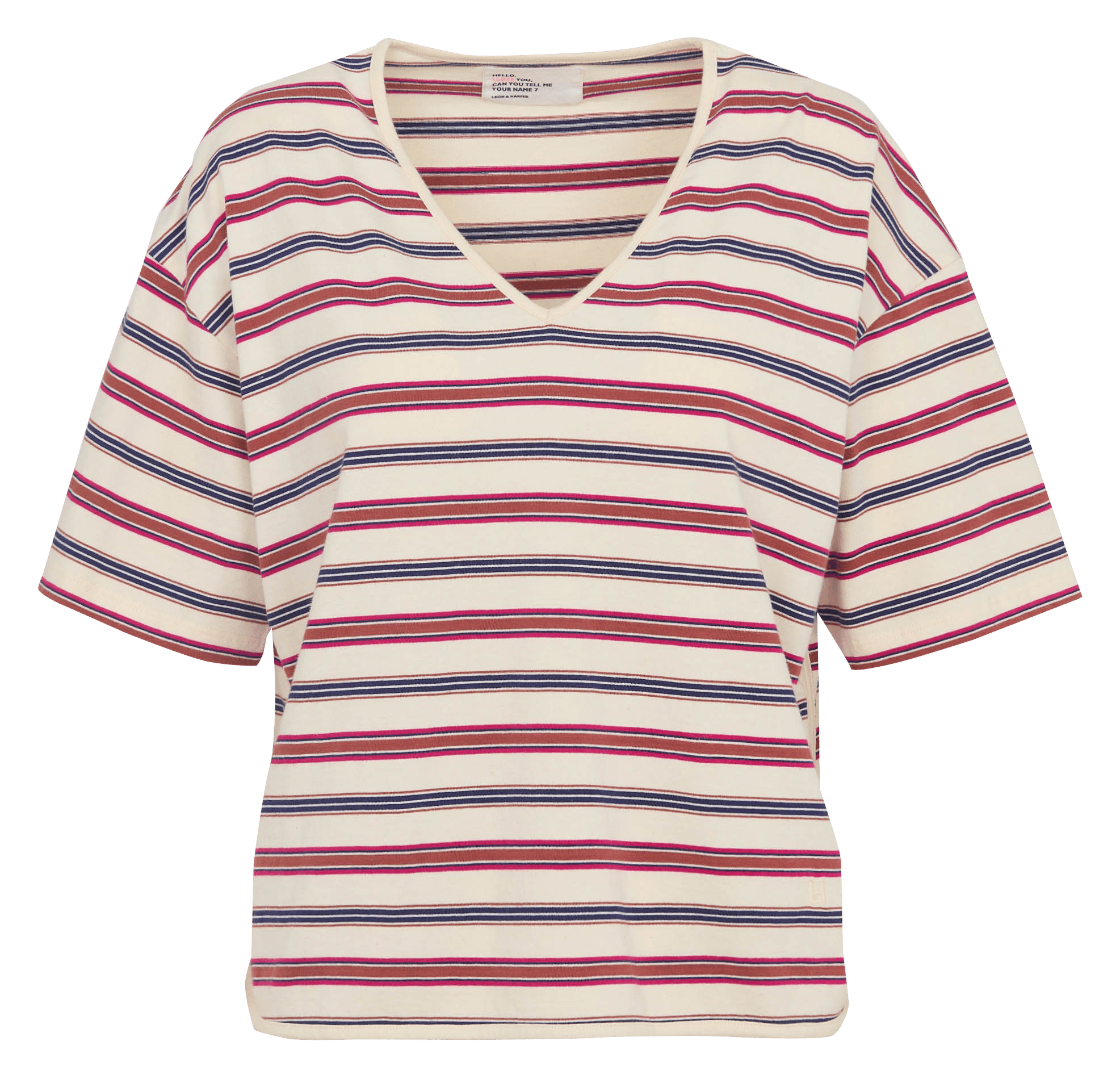 T-Shirt aus Bio-Baumwolle mit V-Ausschnitt LEON & HARPER