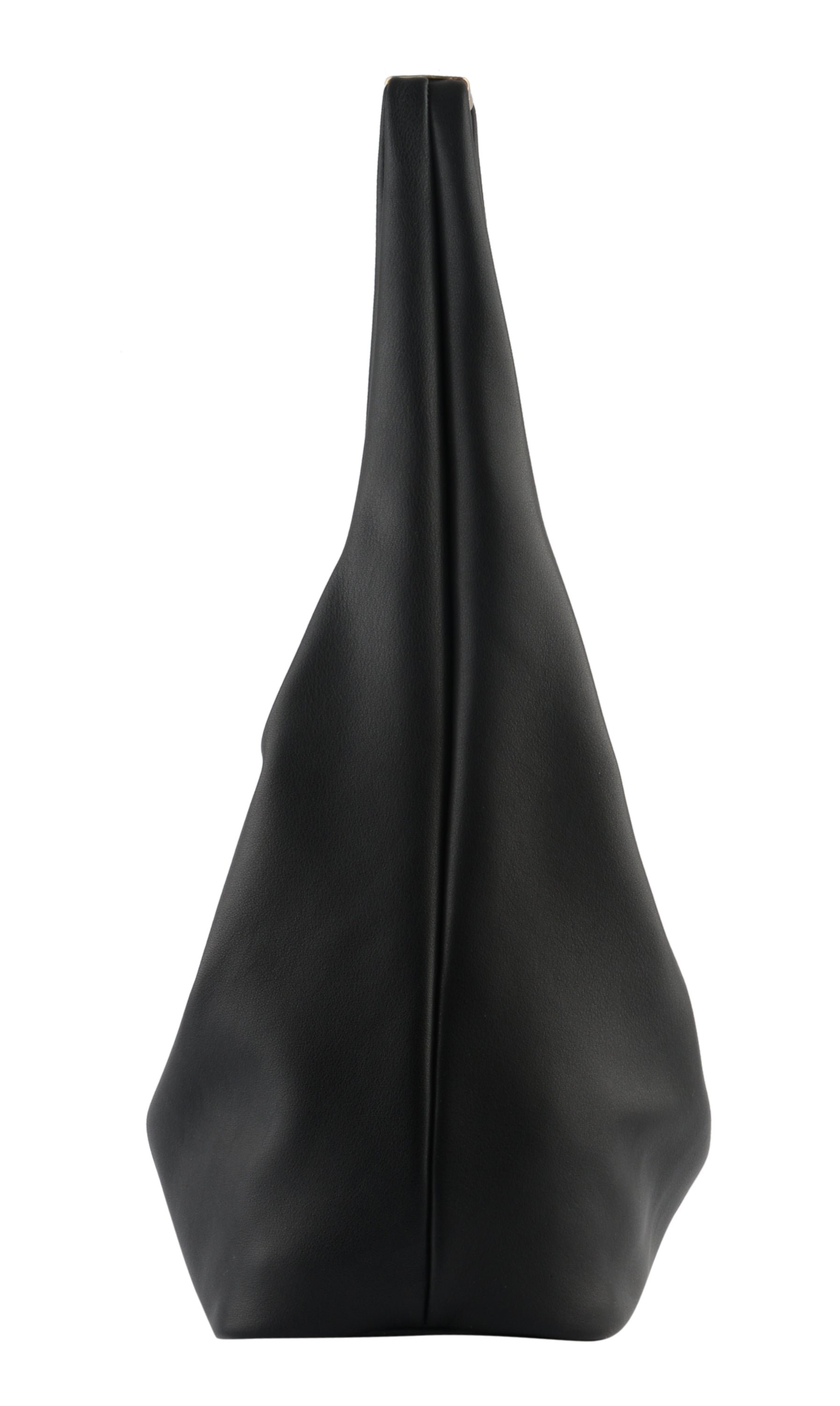 Calfskin leather shoulder bag Black